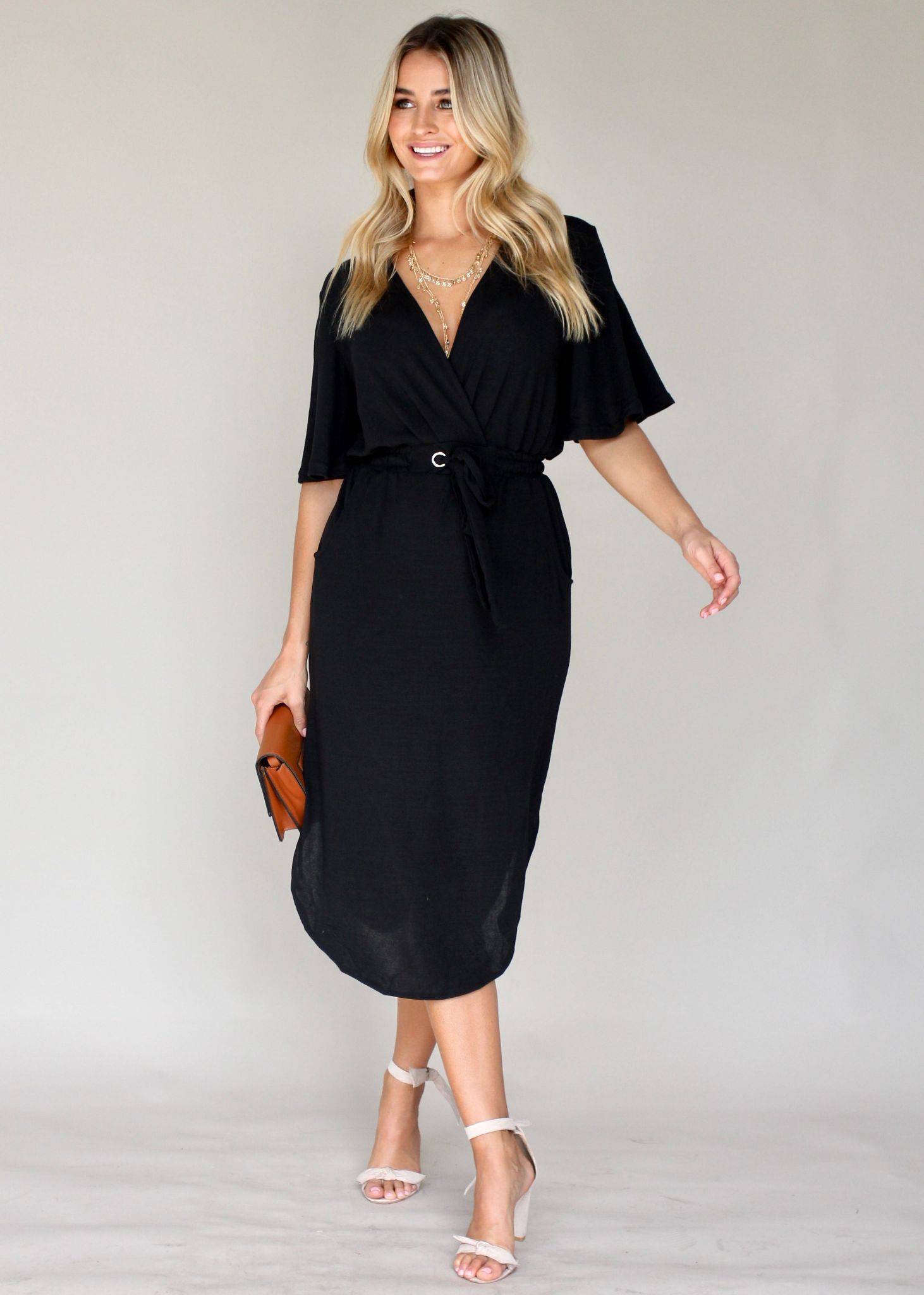 Run & Tell Midi Dress - Black