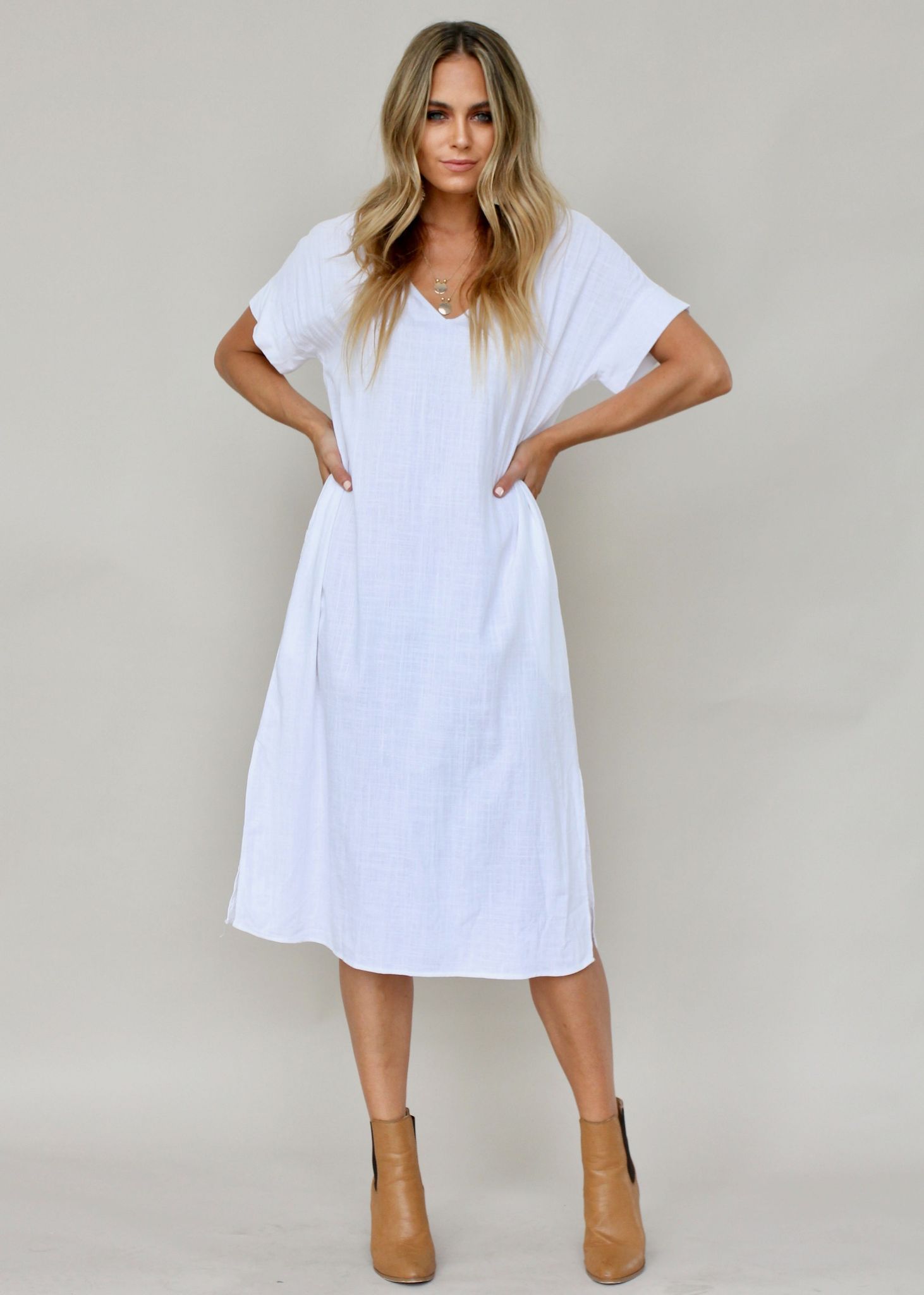 Get Right Midi Dress - White