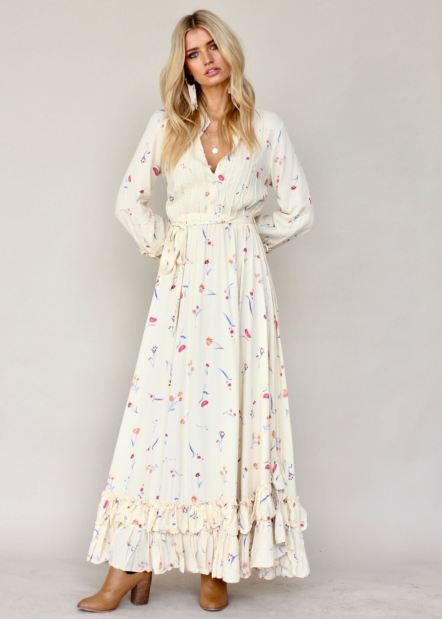 Roxanne Maxi Dress w/ Tie - Atlas