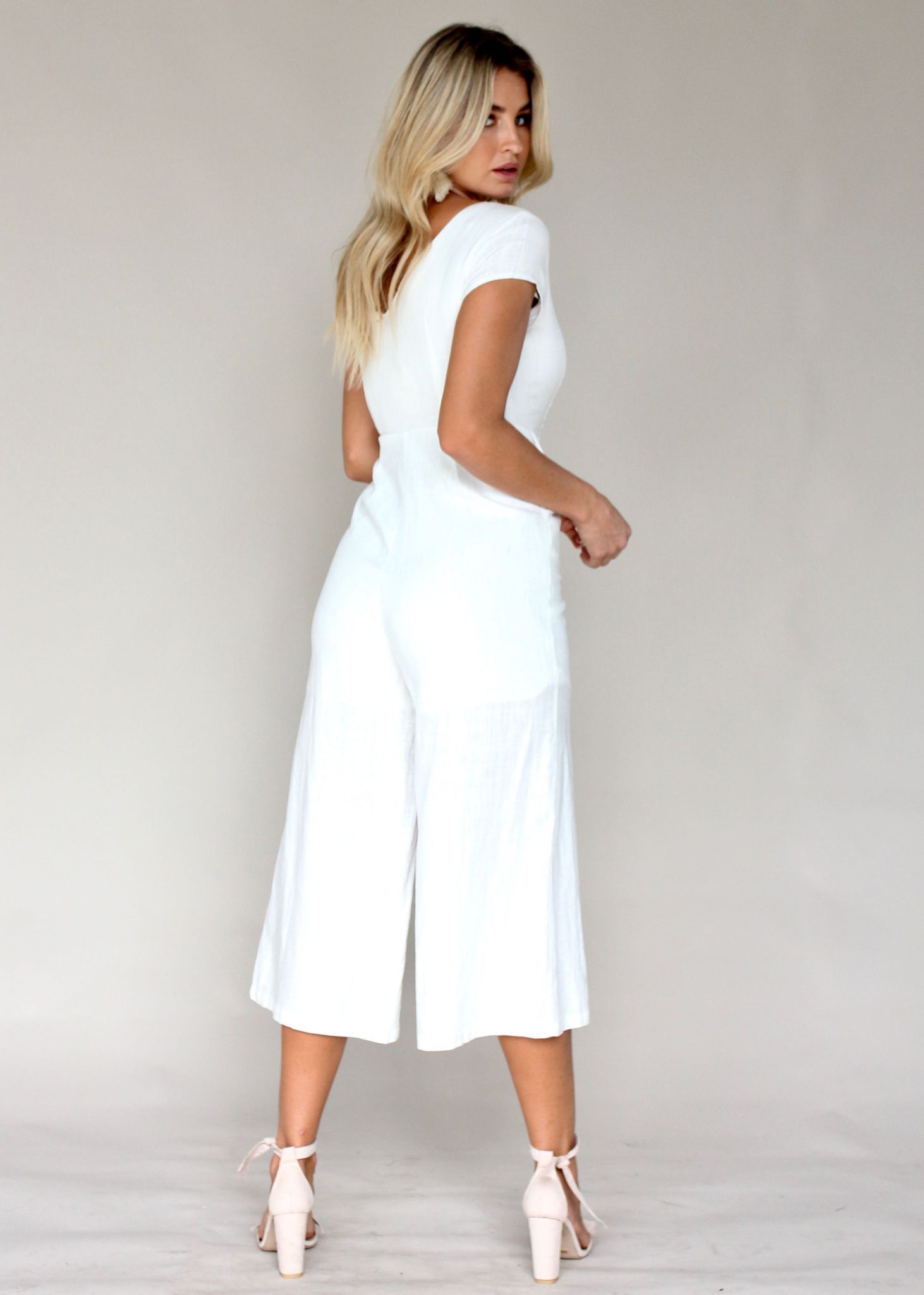 Open Skylight Pantsuit - White
