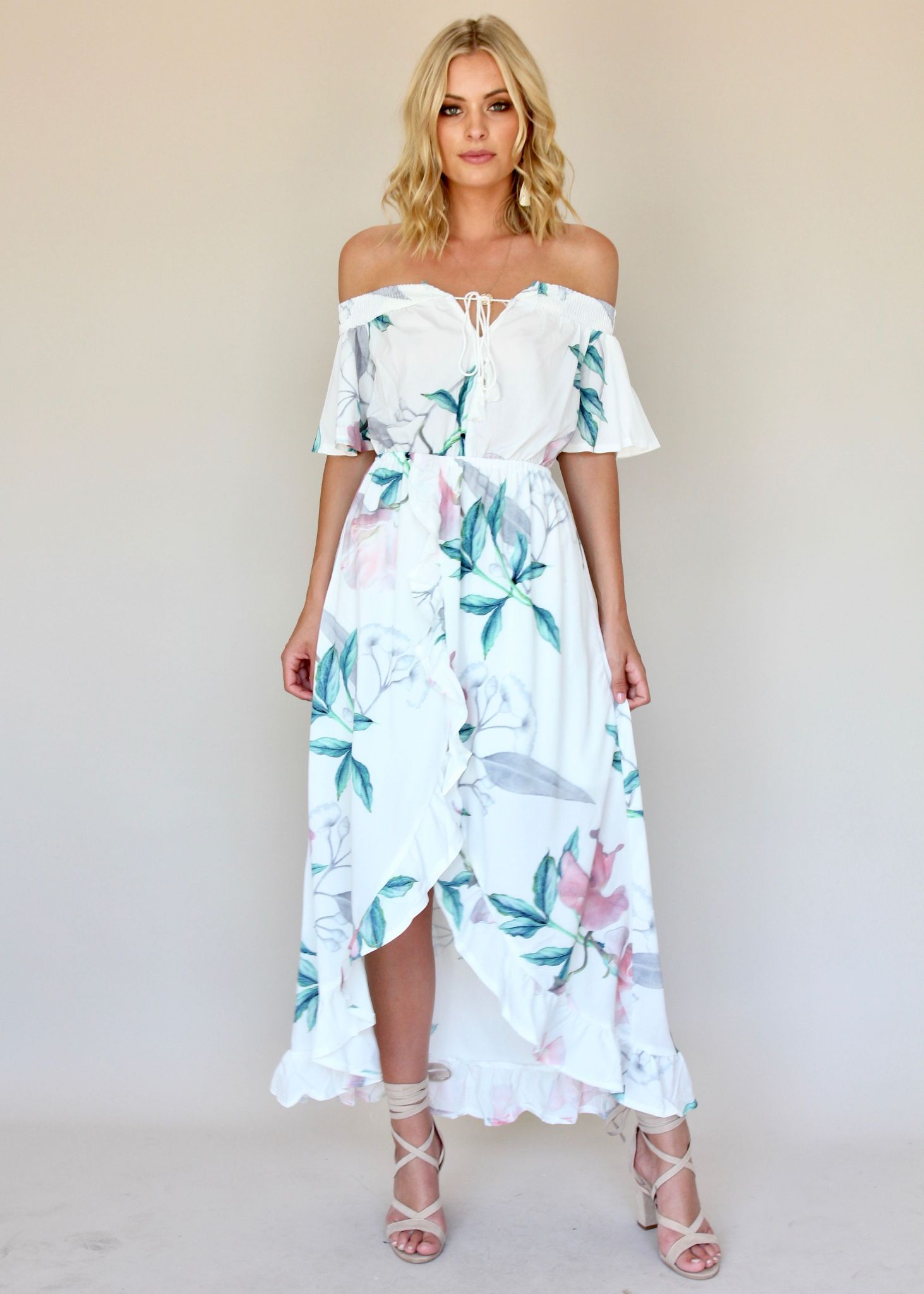 La Venus Off Shoulder Dress - Tropics