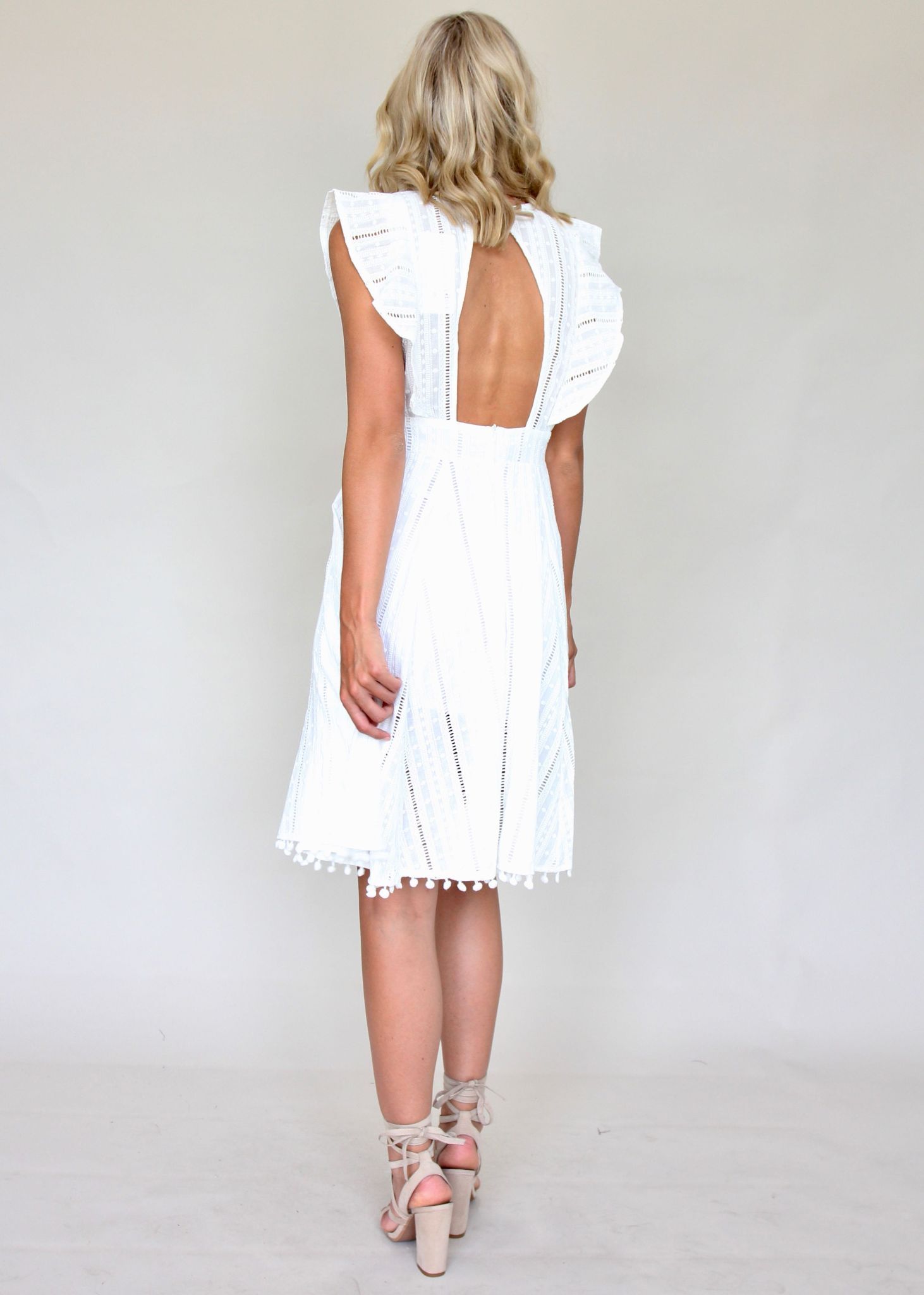 Talk About It Midi Dress - White