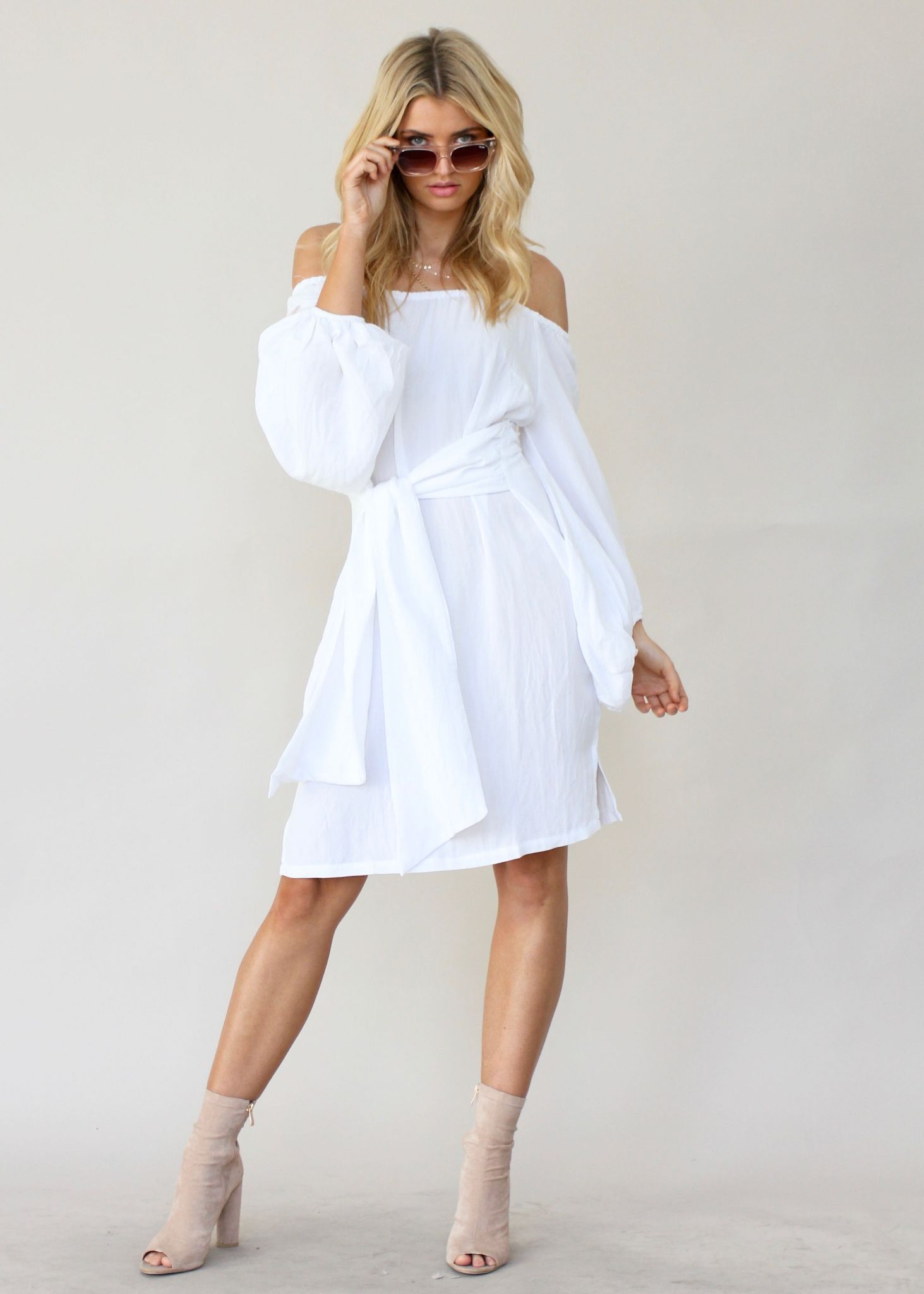 Somerstown Linen Tie Dress - Ivory