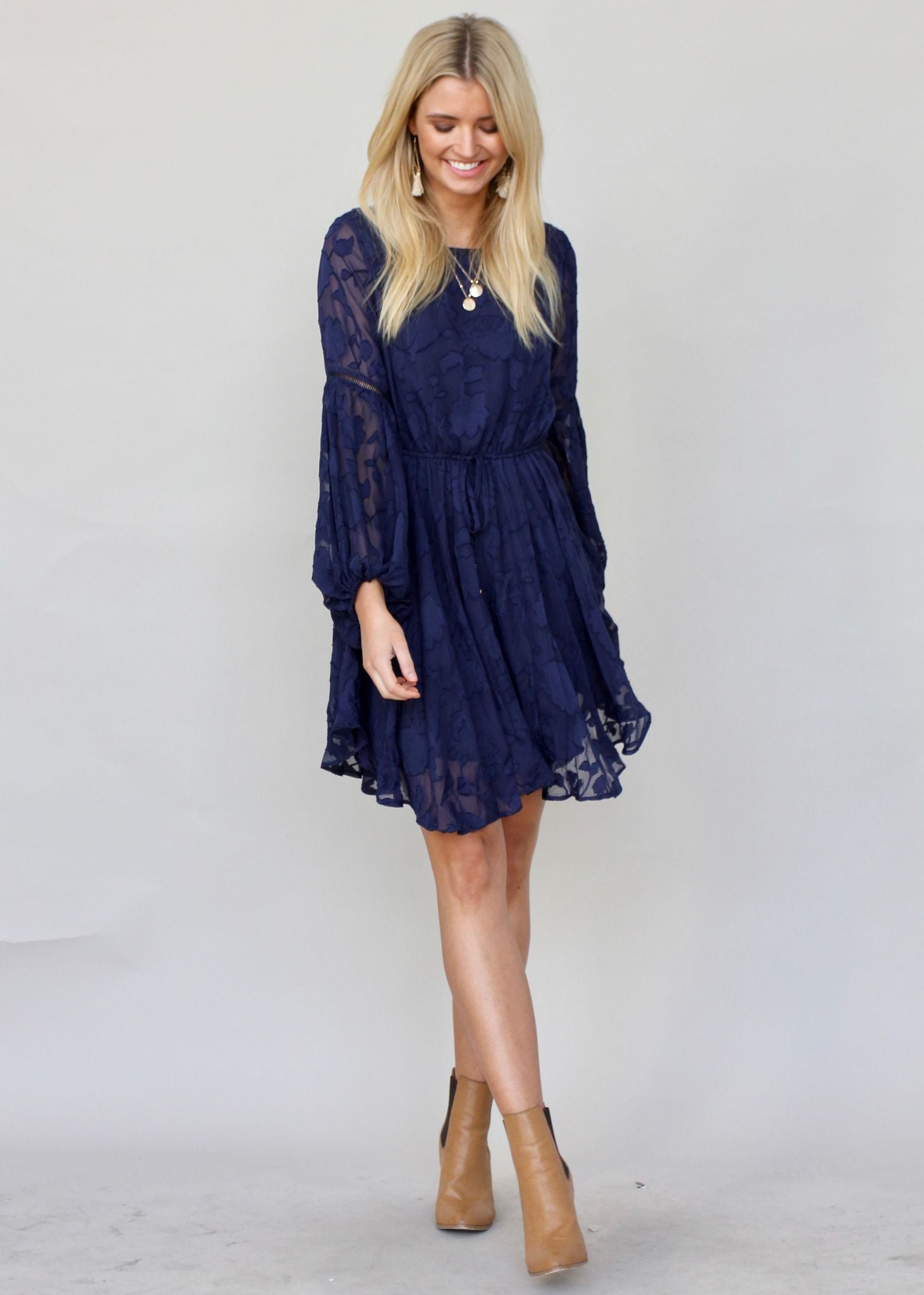 Rosita Swing Dress - Navy