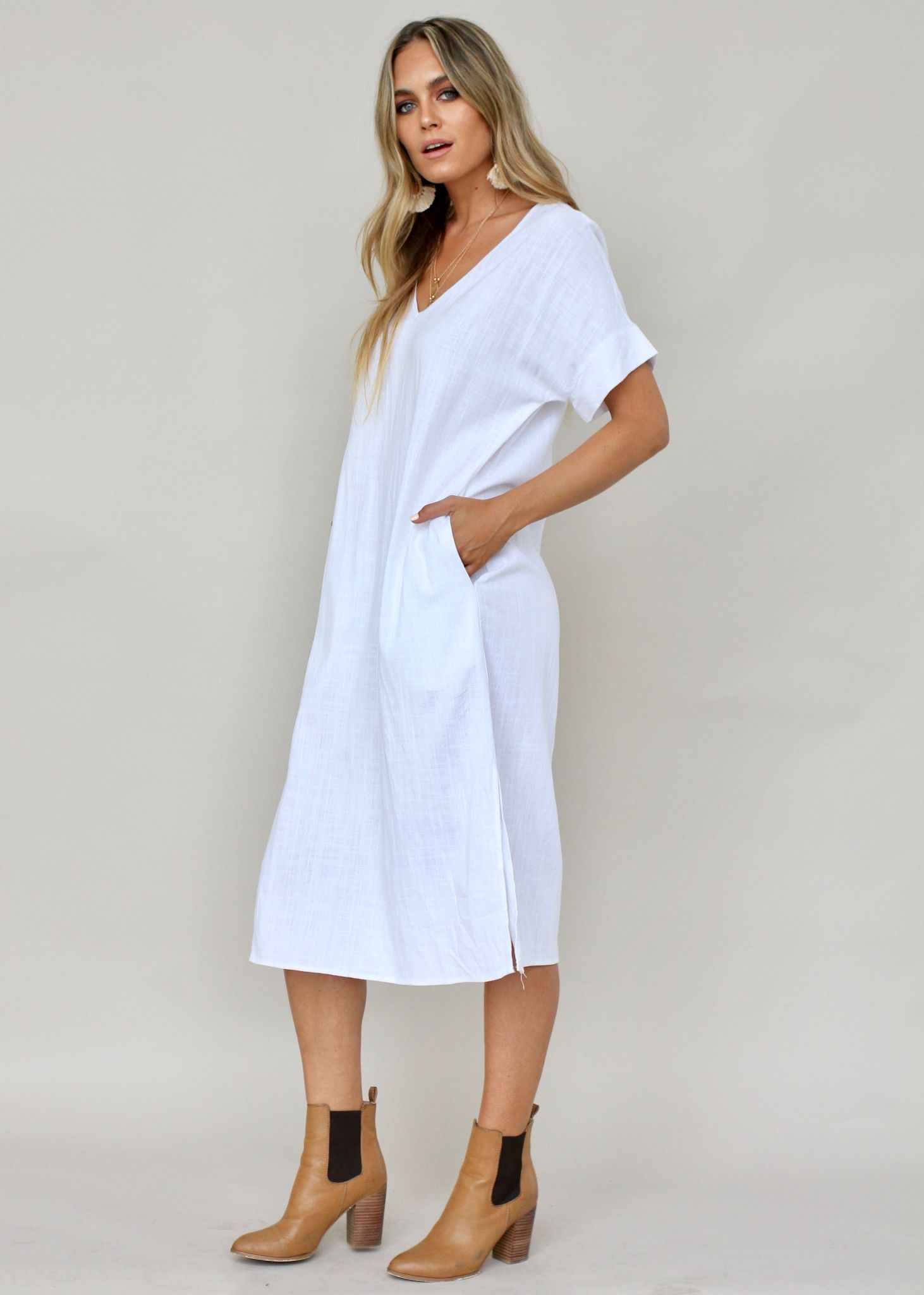 Get Right Midi Dress - White