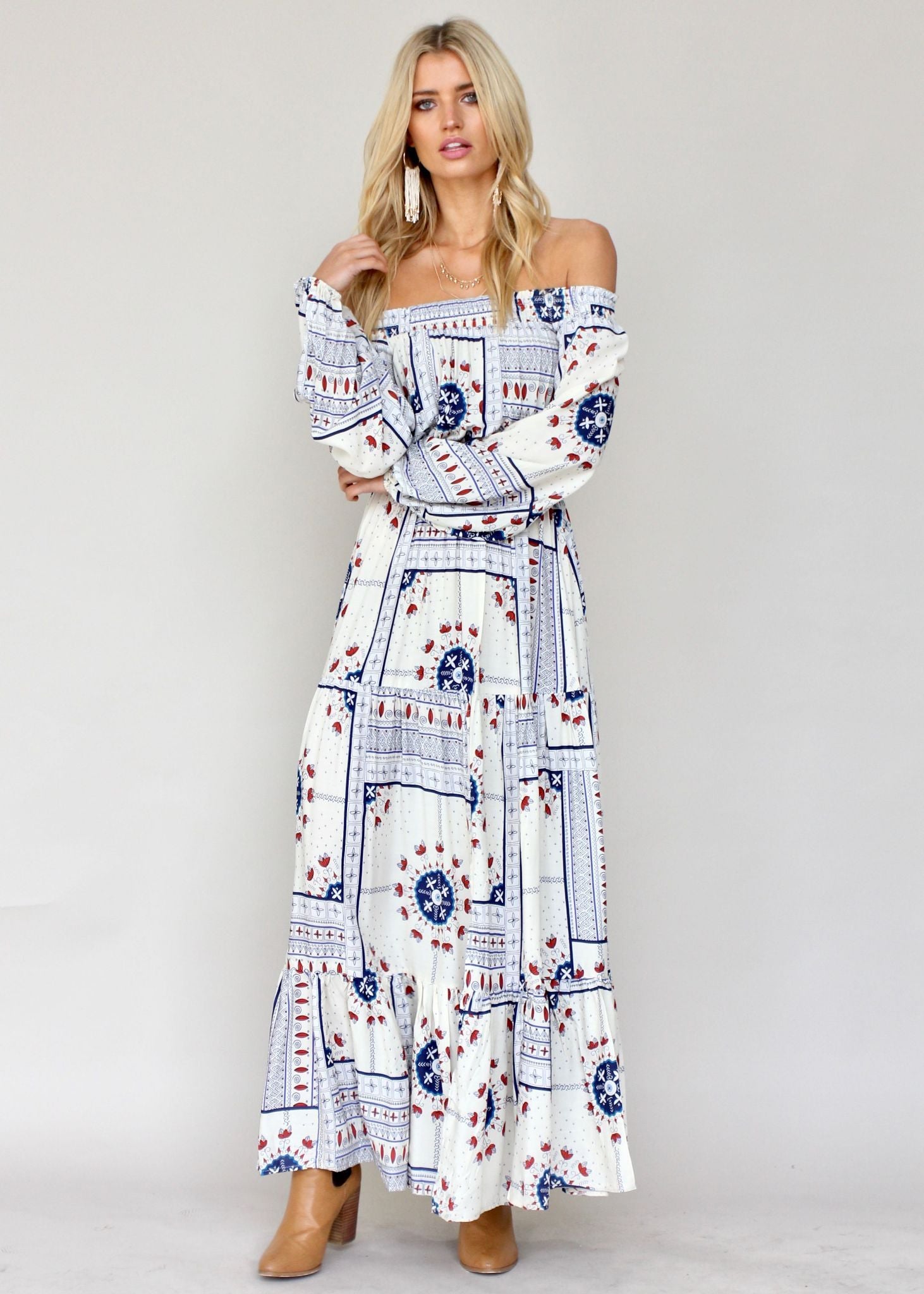 Allie Off Shoulder Maxi Dress - Bow and Arrow