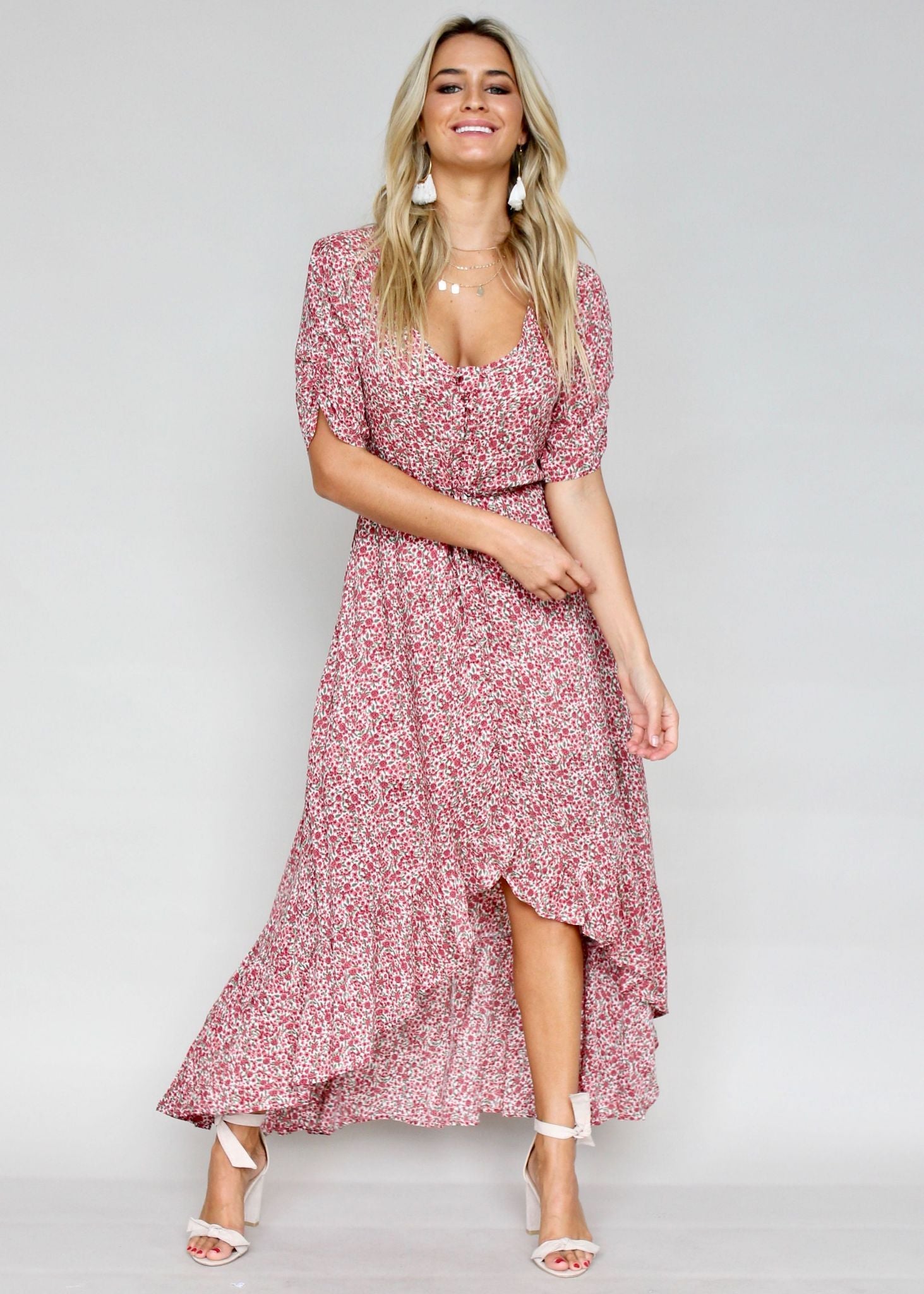 Worlds Away Maxi Dress - Rose