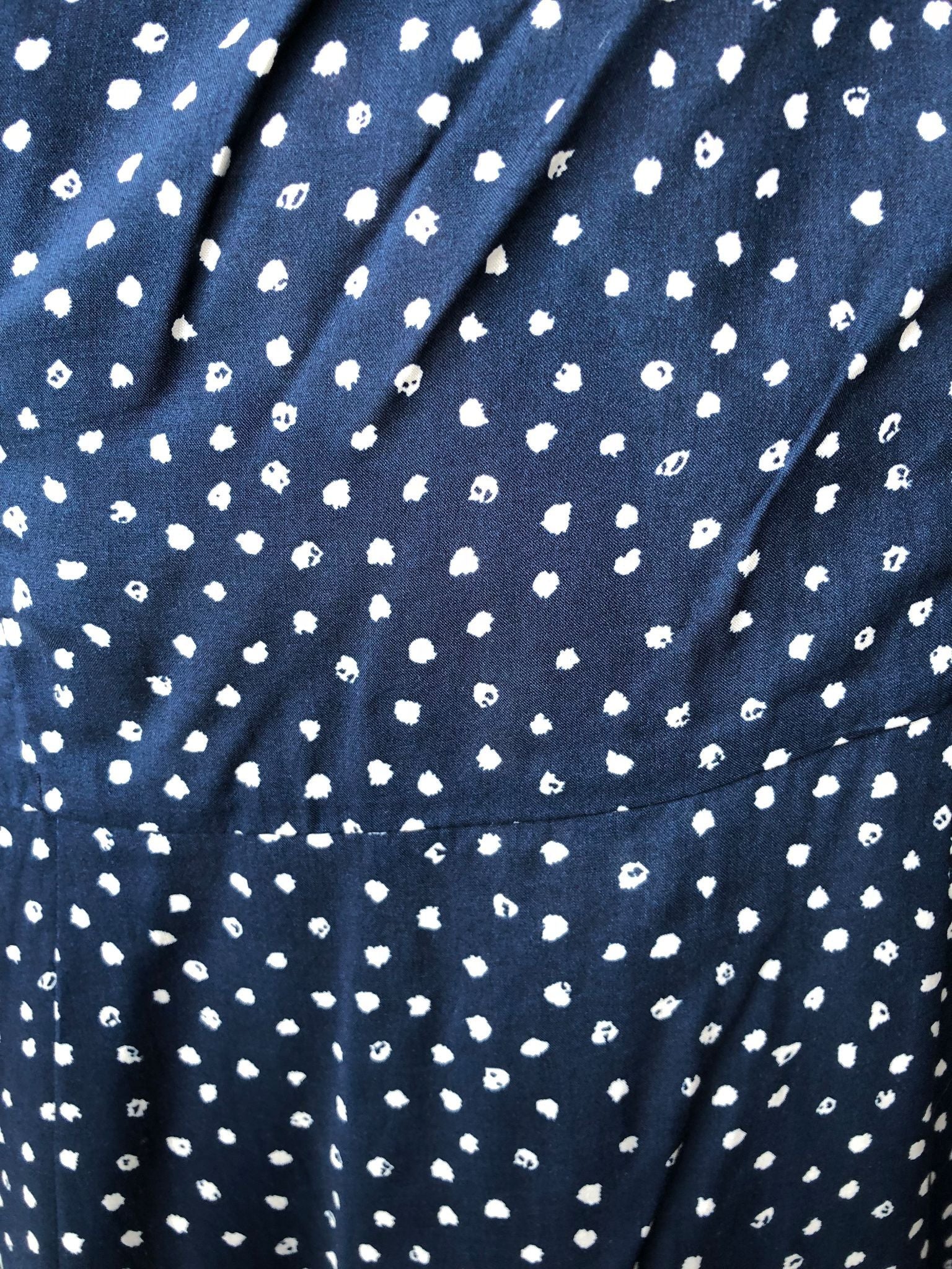 Total Eclipse Wrap Dress - Navy Dot