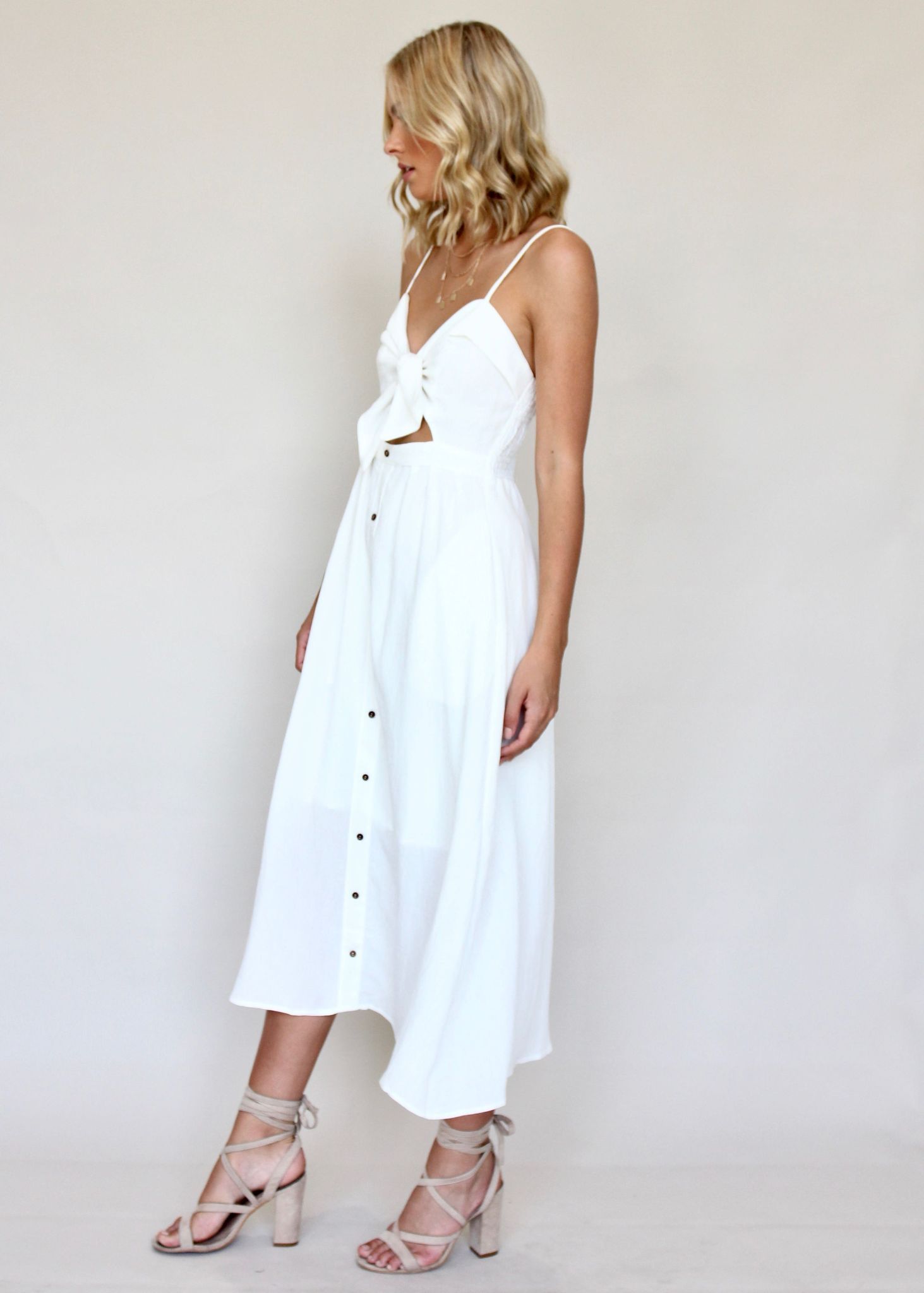 Spark The Night Midi Dress - White