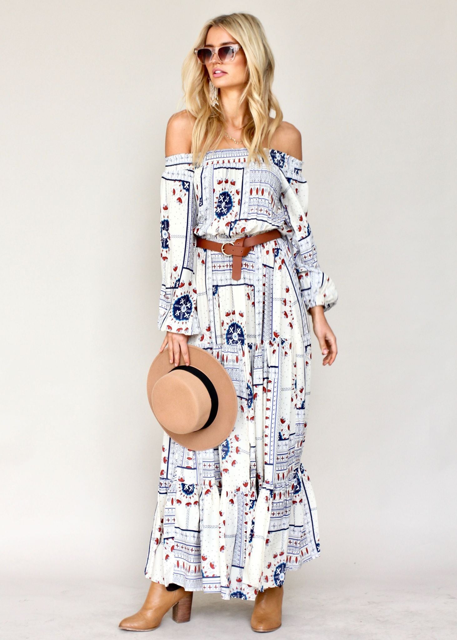 Allie Off Shoulder Maxi Dress - Bow and Arrow