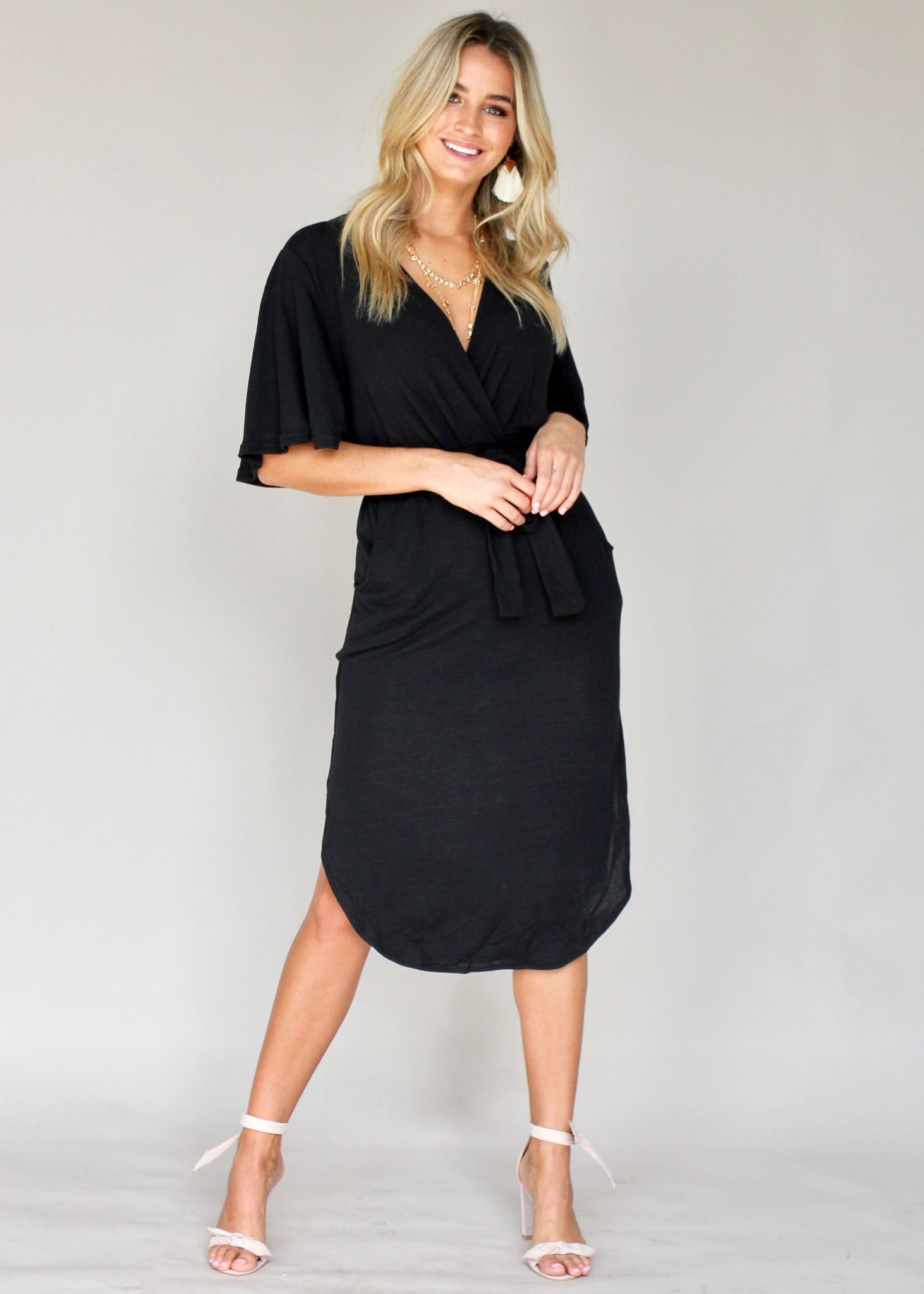 Run & Tell Midi Dress - Black
