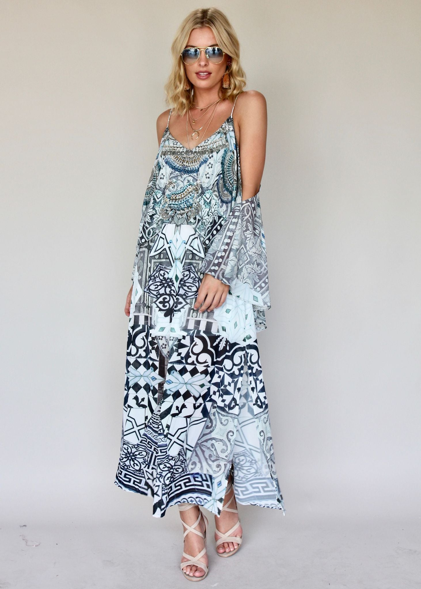 Golden Mind Maxi Dress - Aquarius