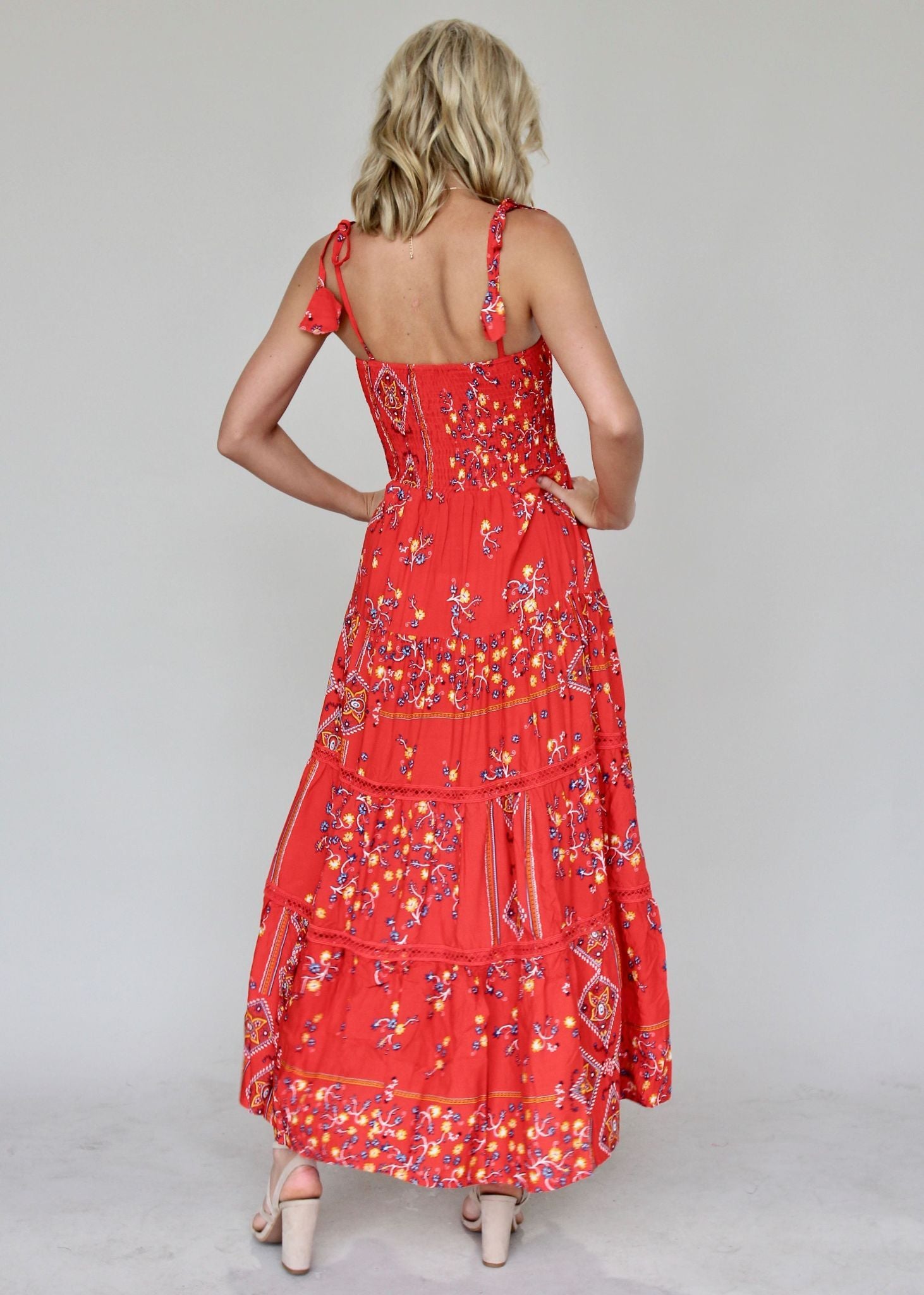Peach Maxi Dress - Sebastian