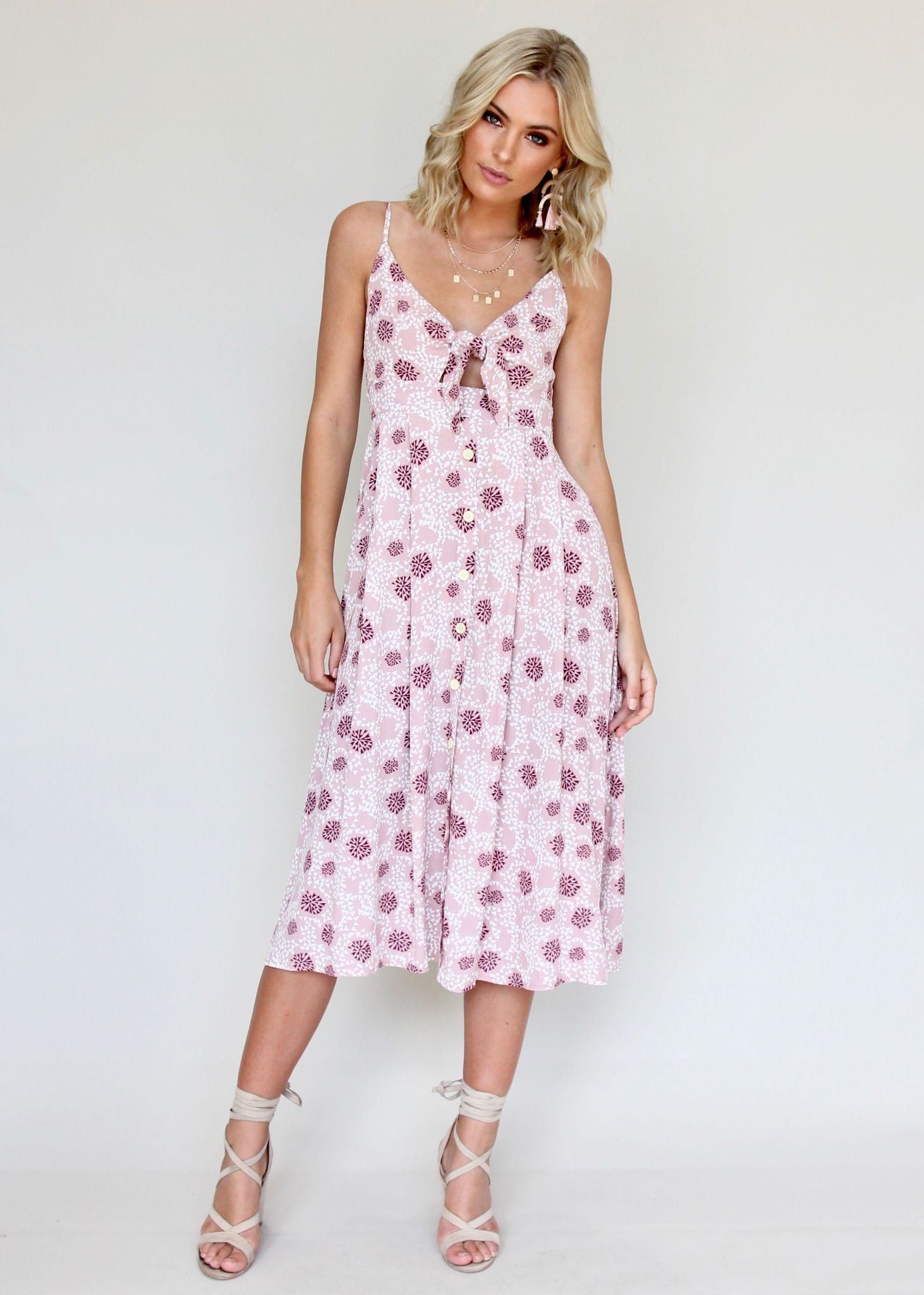 Big City Midi Dress - Woodrose
