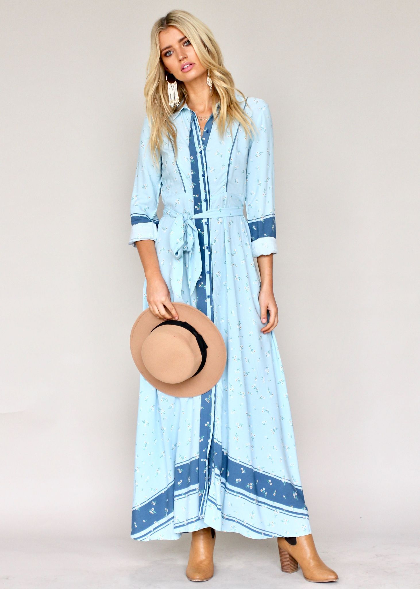 Araceli Maxi Dress w/ Tie - Buttercup