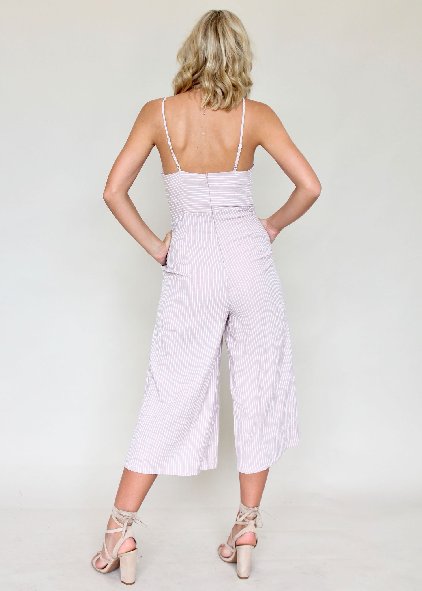 Romara Pantsuit - Mauve Stripe