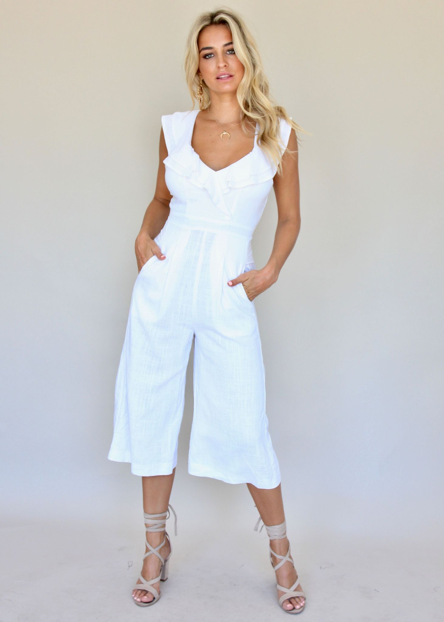 Temptation Pantsuit - White