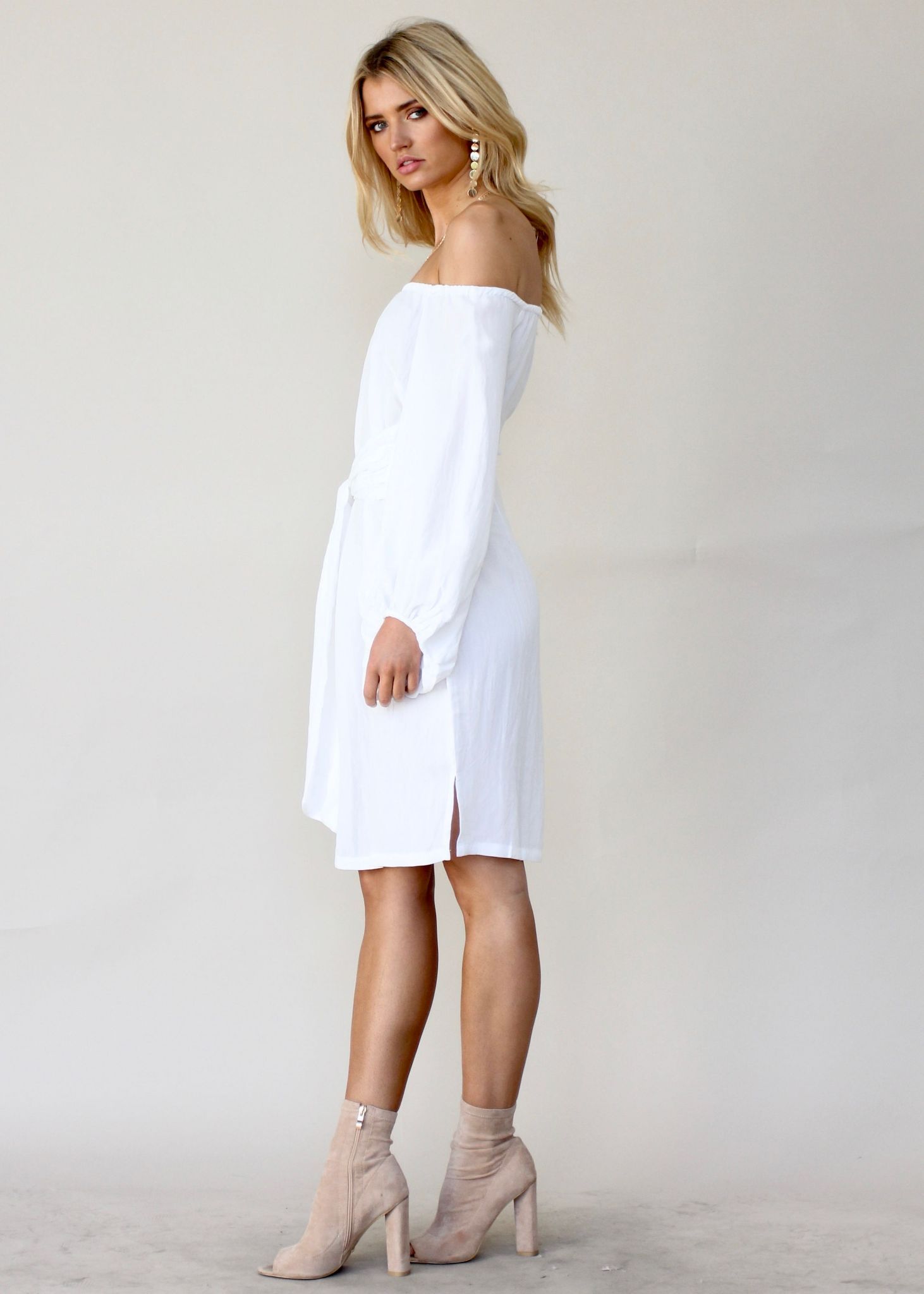 Somerstown Linen Tie Dress - Ivory