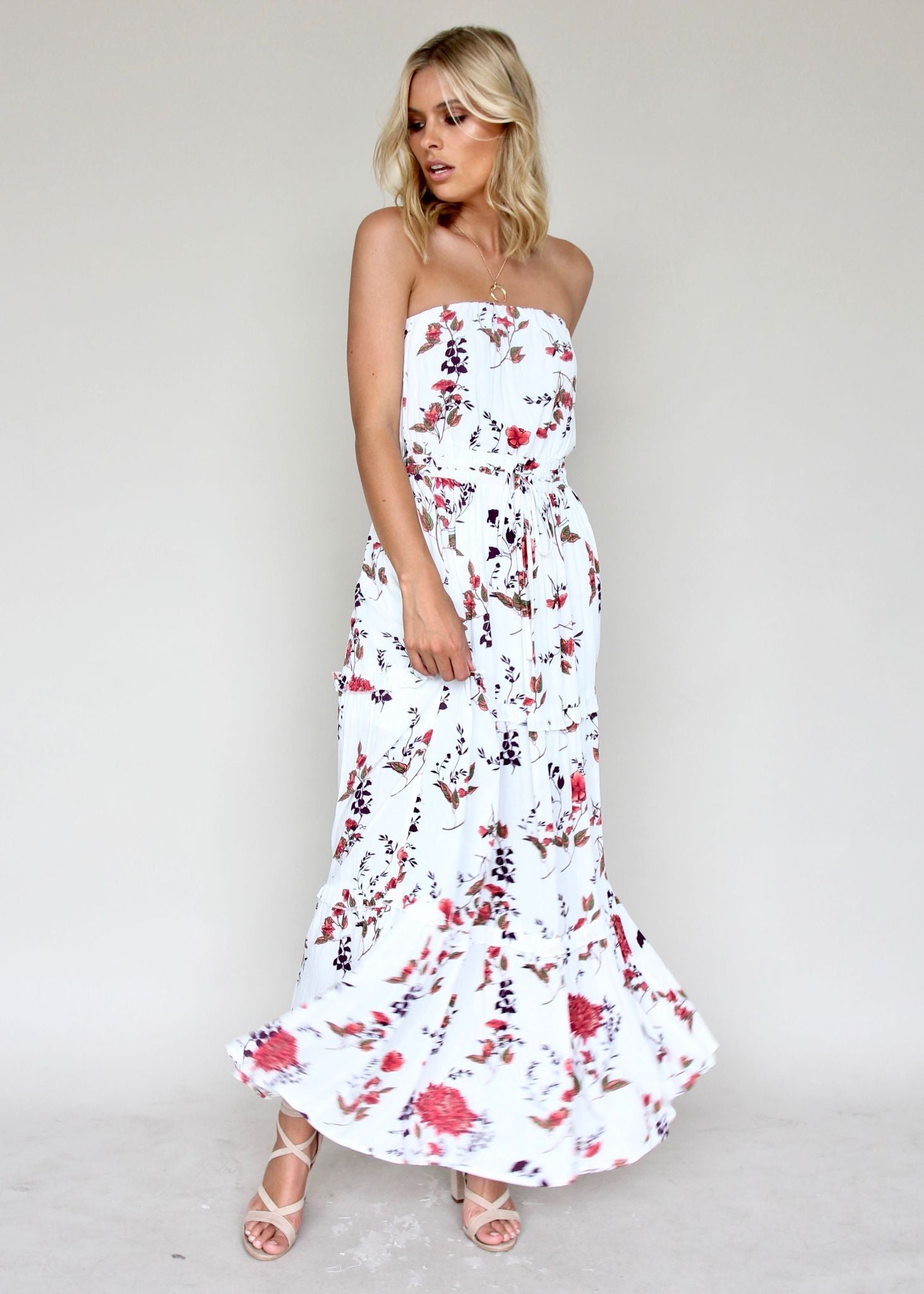 Lucina Strapless Dress - Pink Petal