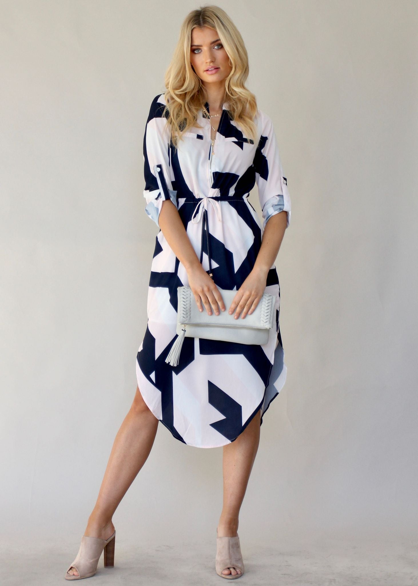 Let Me Lead Midi Dress - Geo