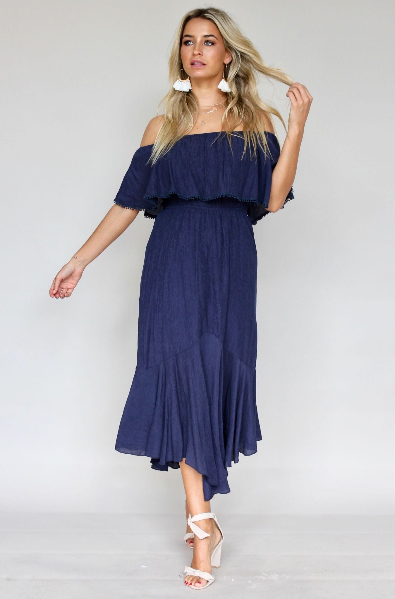 Hampton Summer Midi Dress - Navy