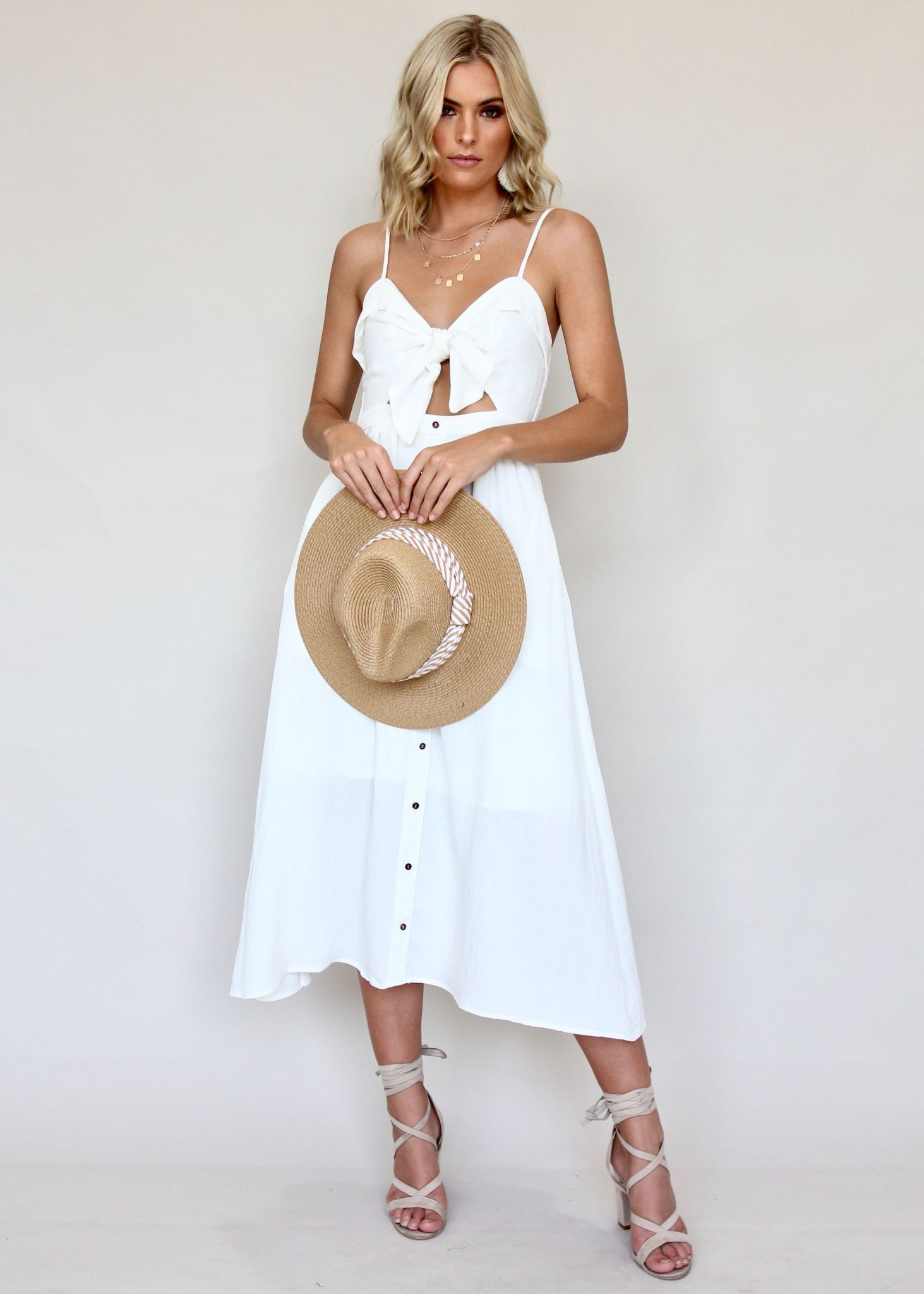 Spark The Night Midi Dress - White