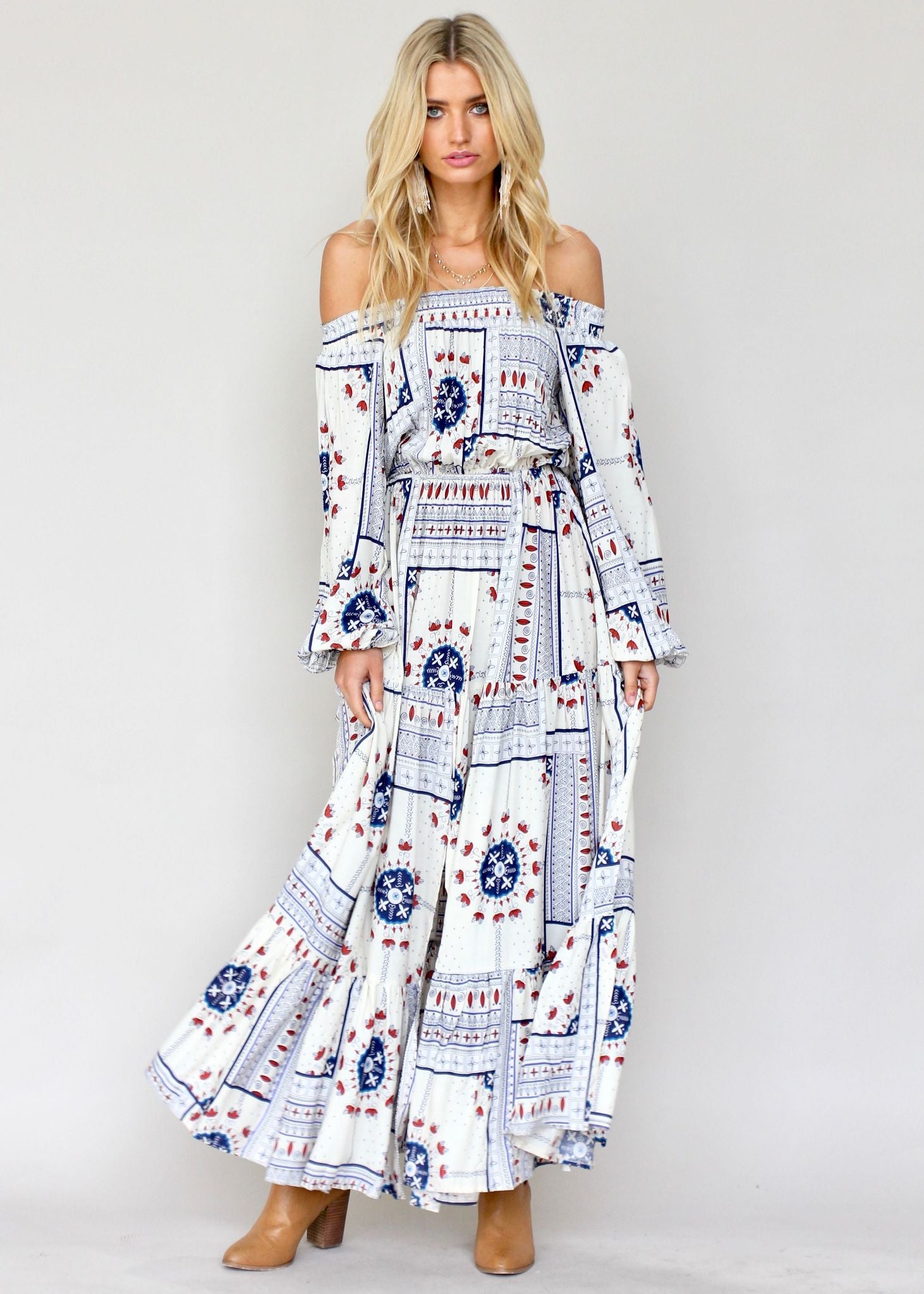 Allie Off Shoulder Maxi Dress - Bow and Arrow