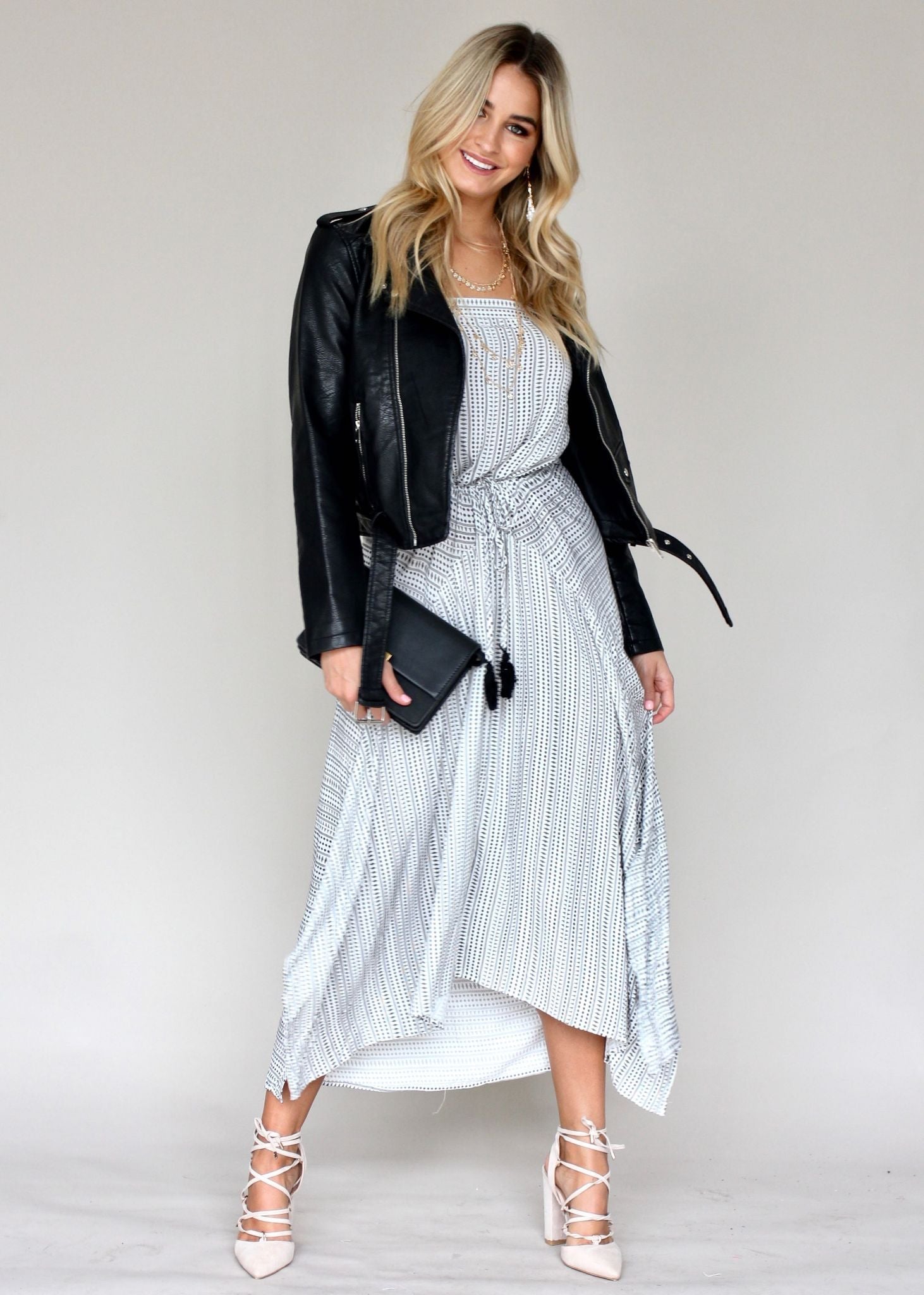 New Freedom Strapless Maxi Dress - Black/White
