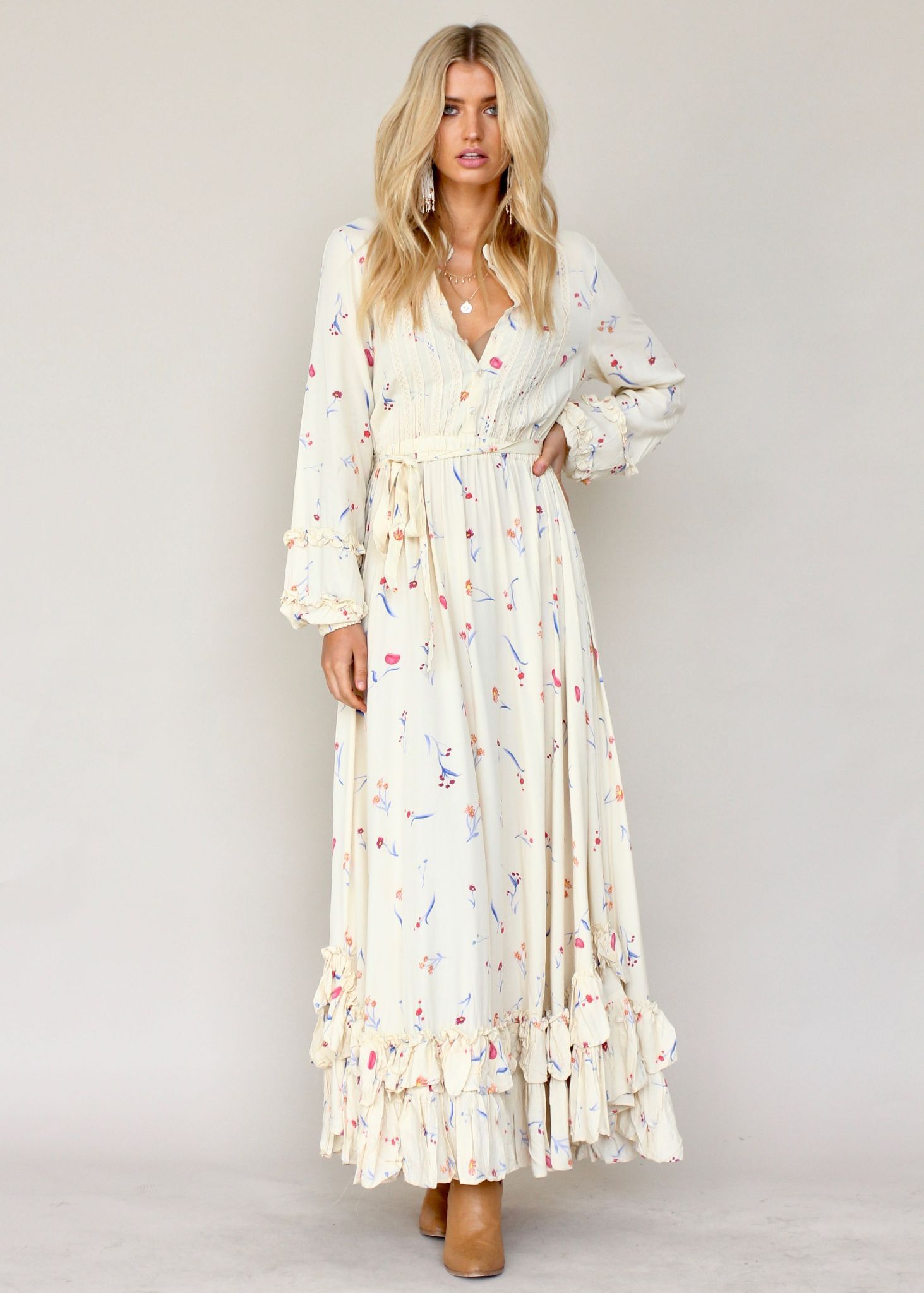 Roxanne Maxi Dress w/ Tie - Atlas