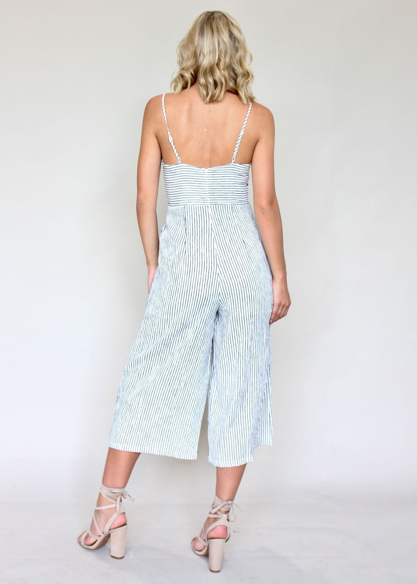 Romara Pantsuit - Navy Stripe