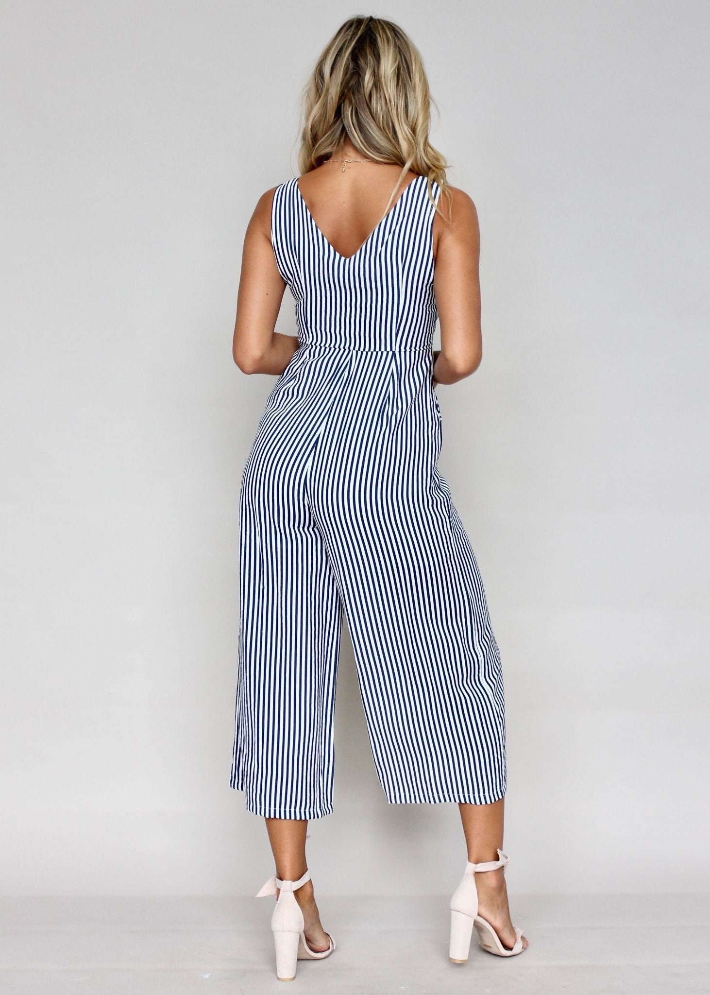 Boderie Pantsuit - Navy Stripe
