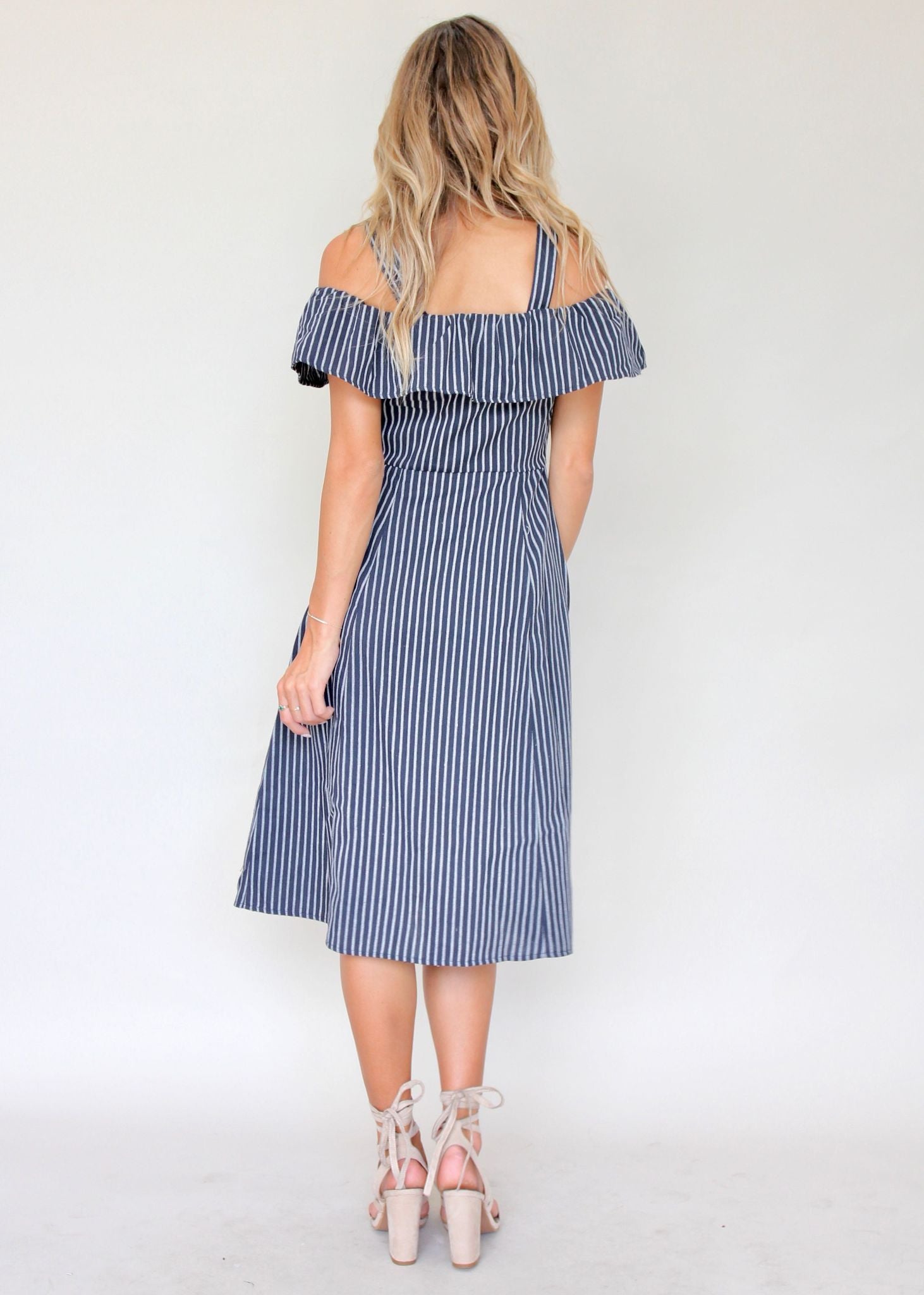 End Game Dress - Navy Stripe