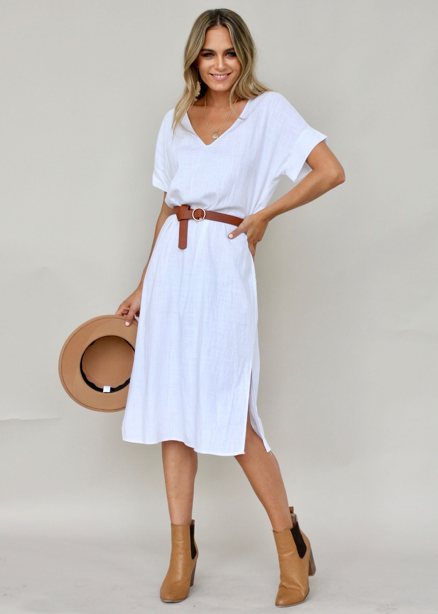 Get Right Midi Dress - White