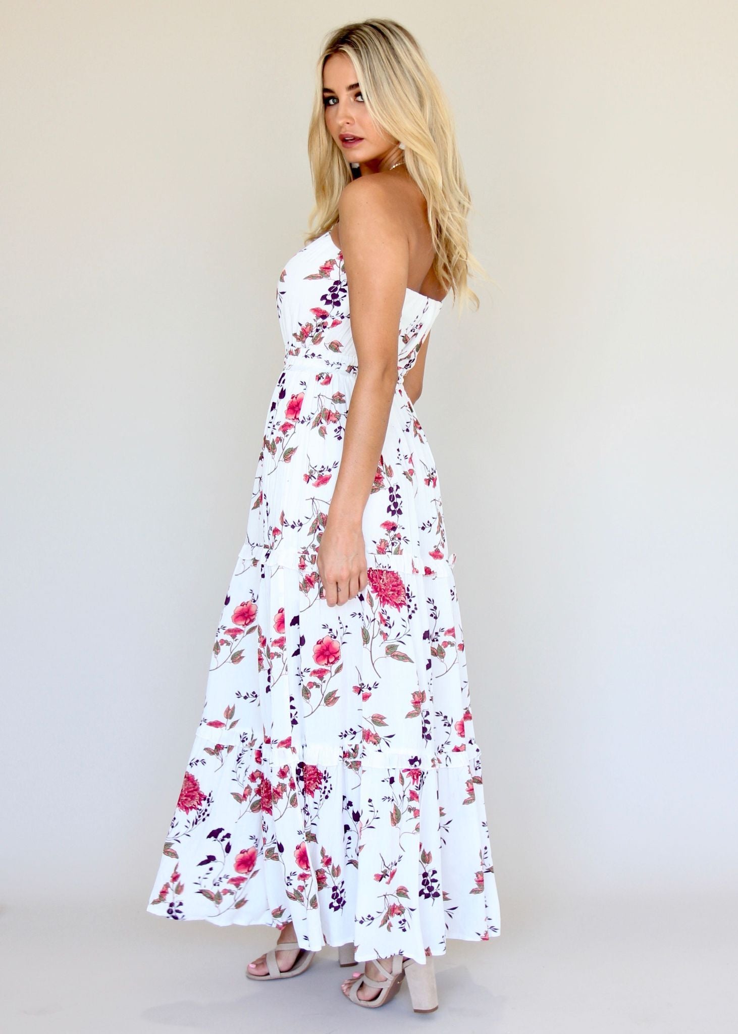 Lucina Strapless Dress - Pink Petal