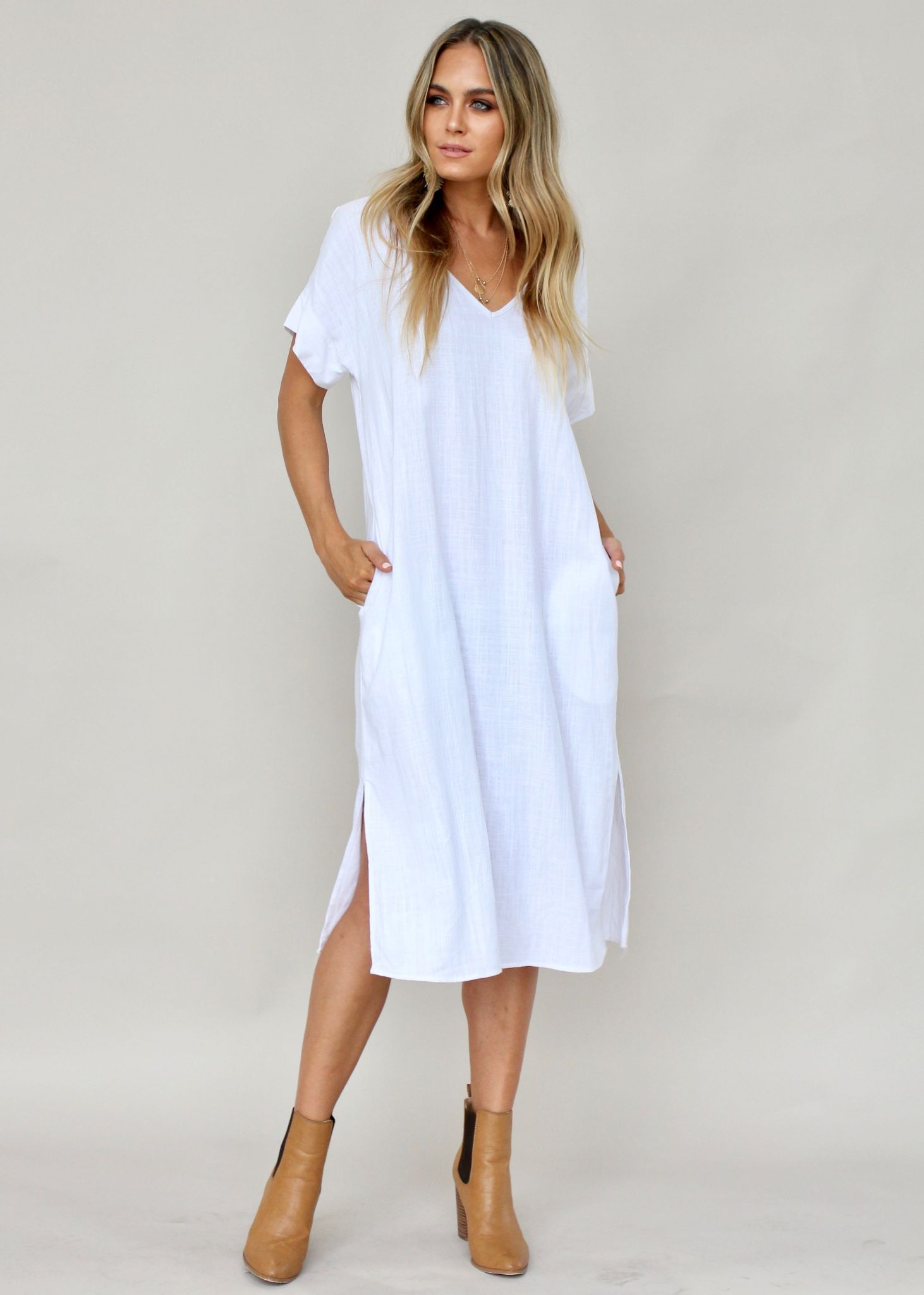 Get Right Midi Dress - White