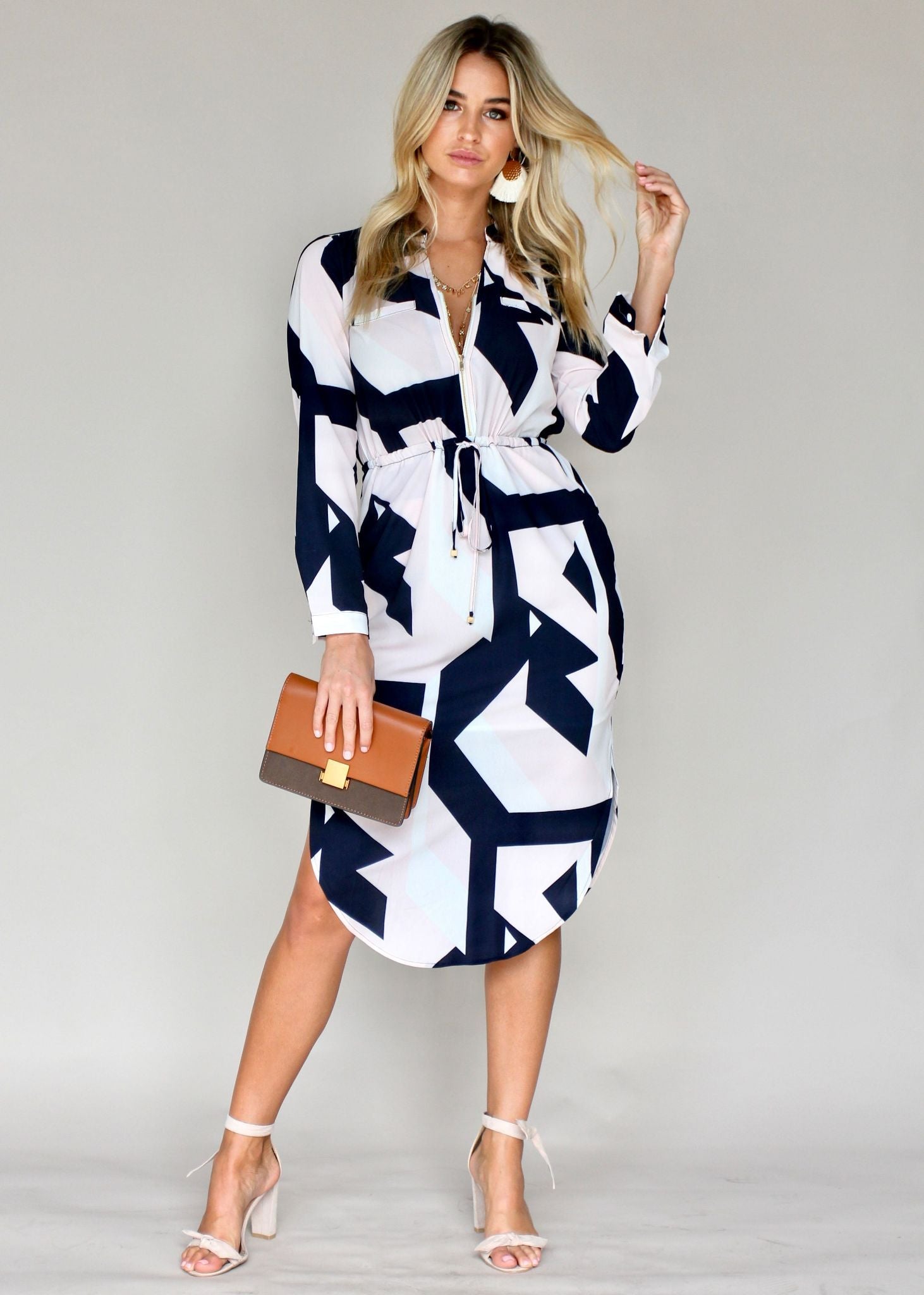 Let Me Lead Midi Dress - Geo