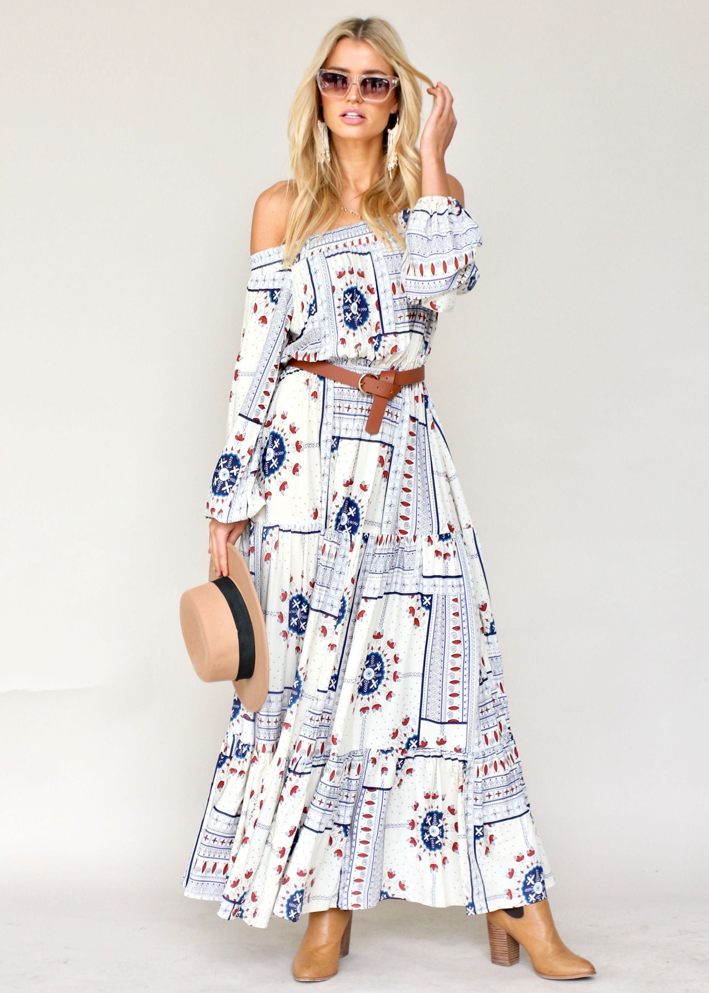 Allie Off Shoulder Maxi Dress - Bow and Arrow