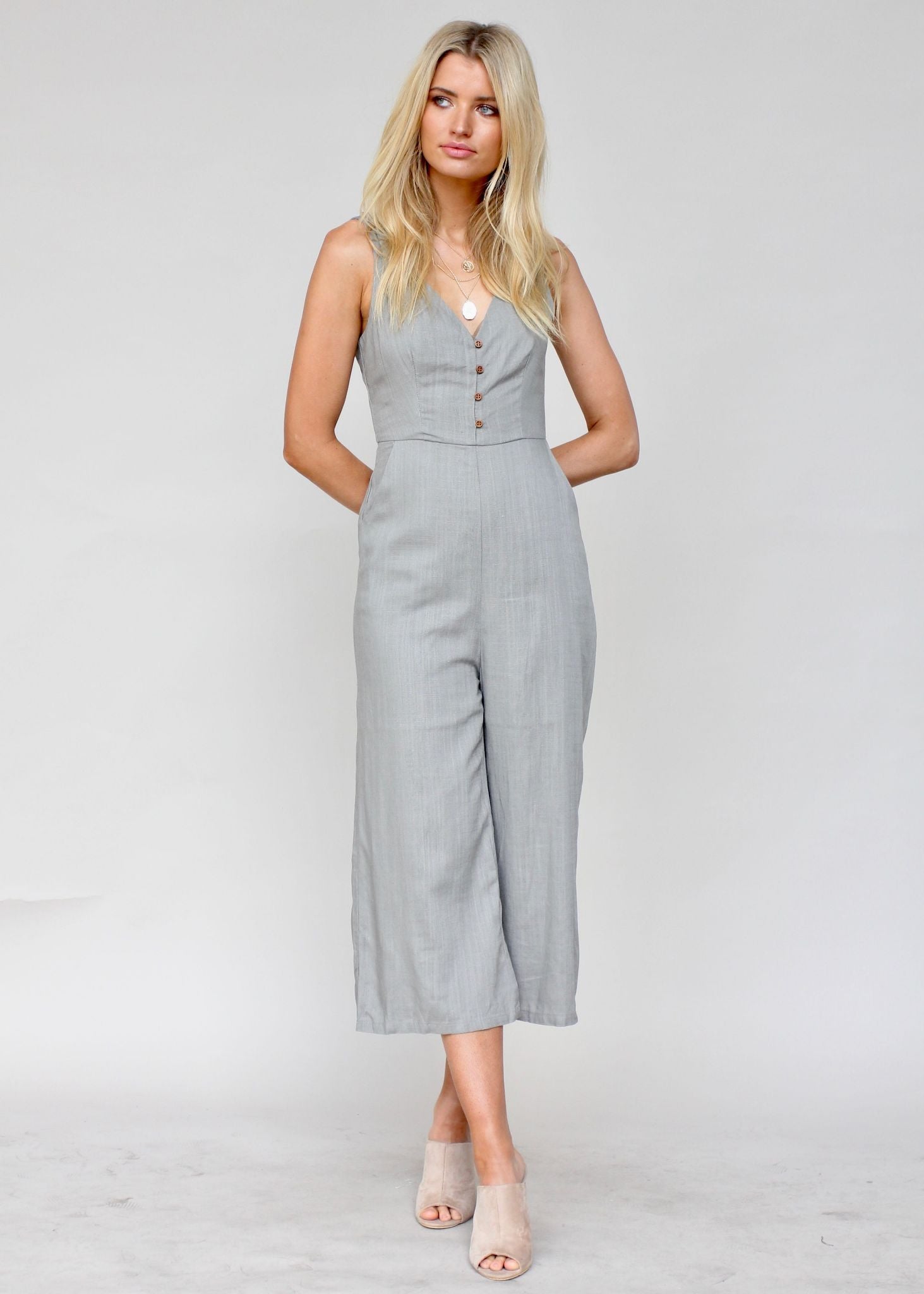 Daxton Pantsuit - Khaki Grey