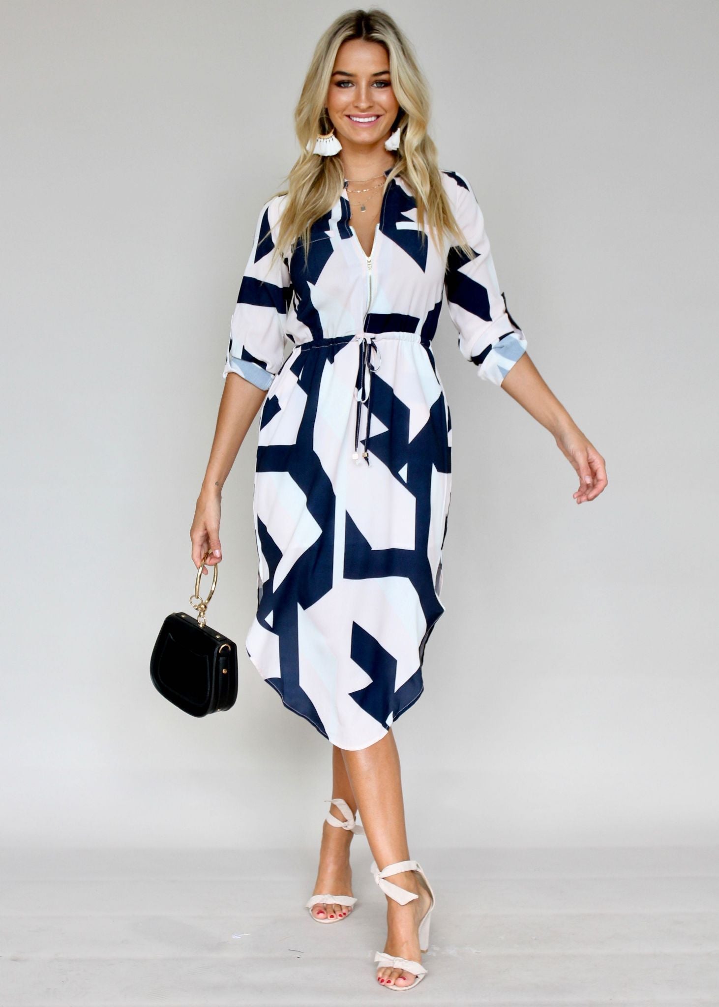 Let Me Lead Midi Dress - Geo