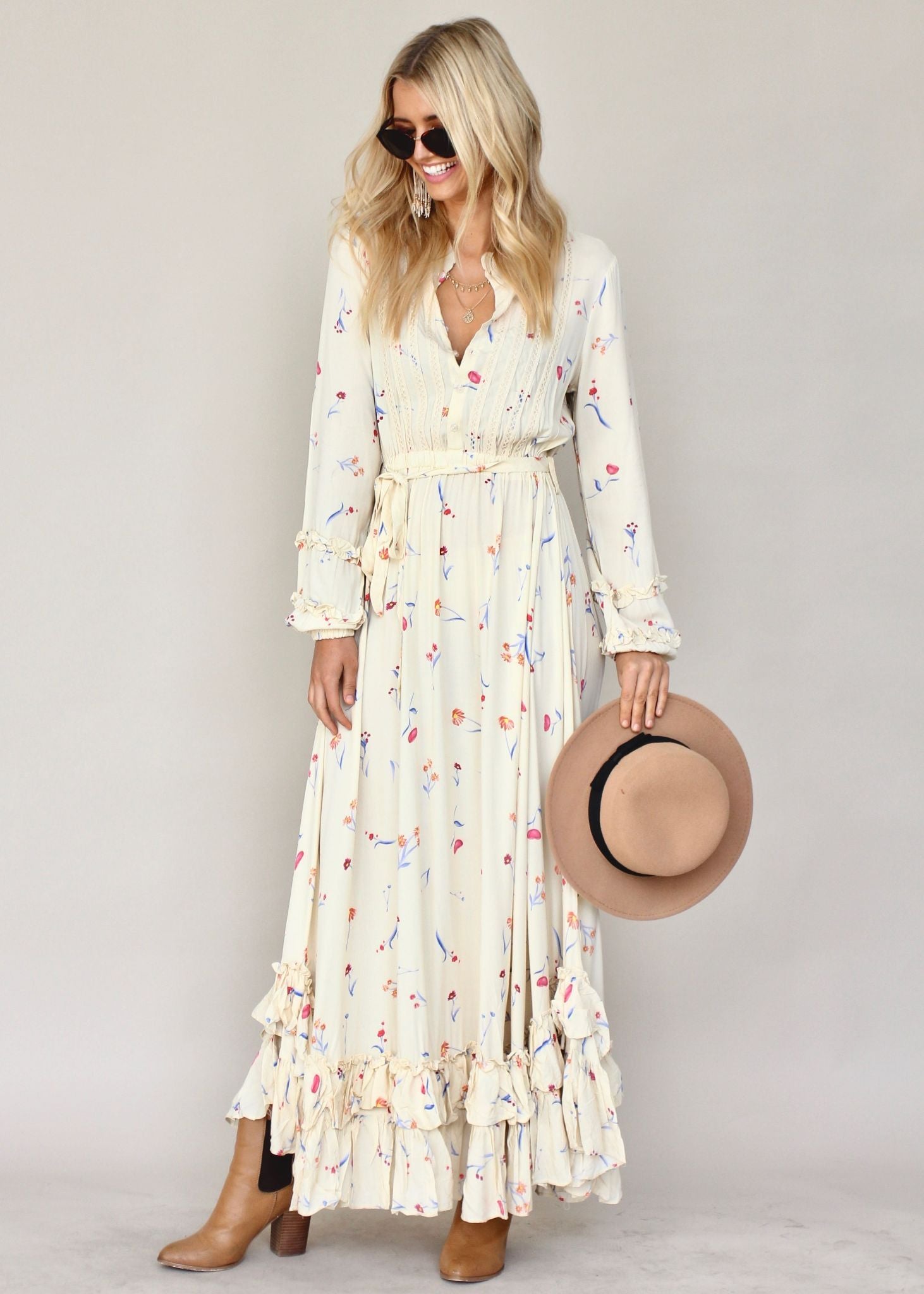 Roxanne Maxi Dress w/ Tie - Atlas