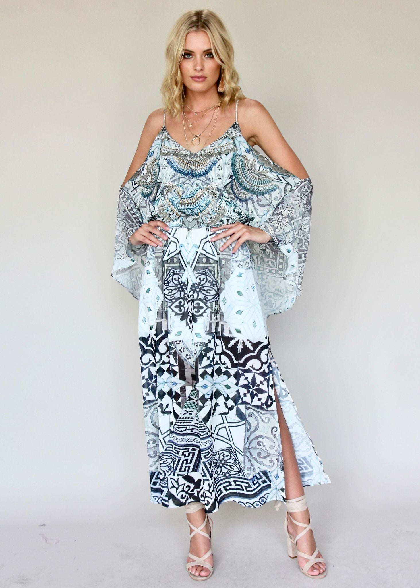 Golden Mind Maxi Dress - Aquarius