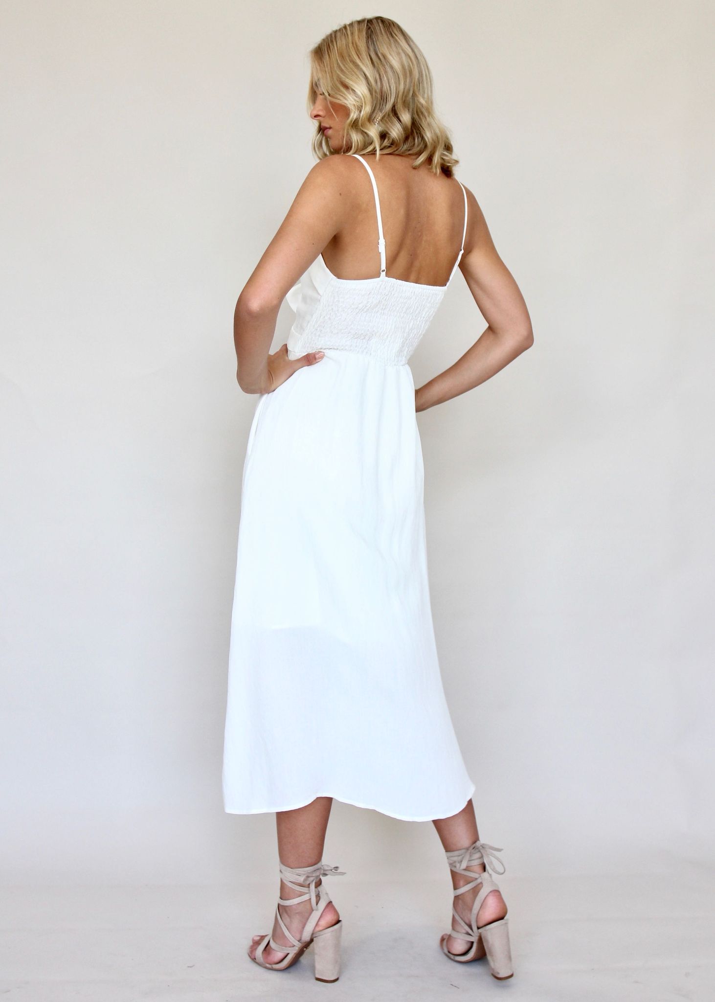 Spark The Night Midi Dress - White