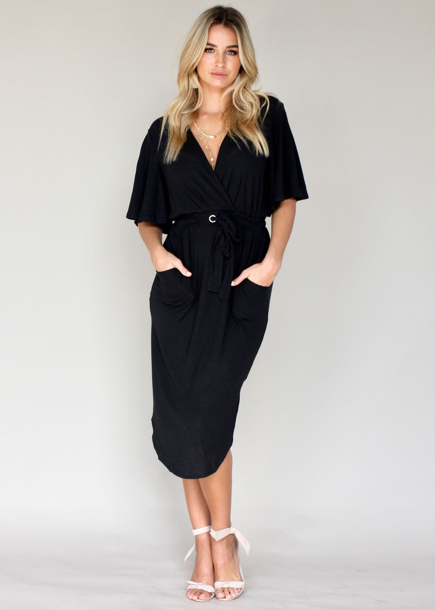 Run & Tell Midi Dress - Black