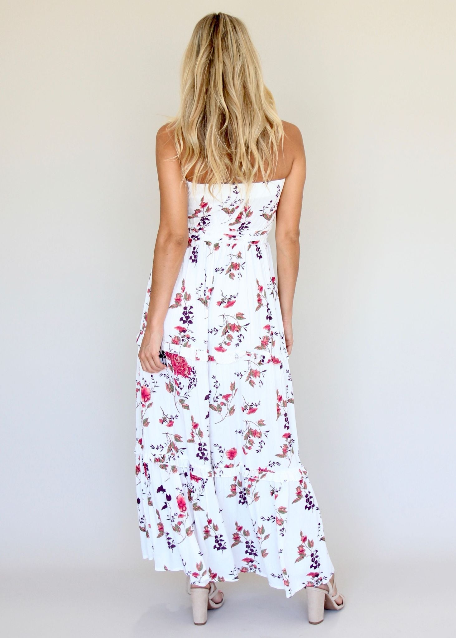 Lucina Strapless Dress - Pink Petal