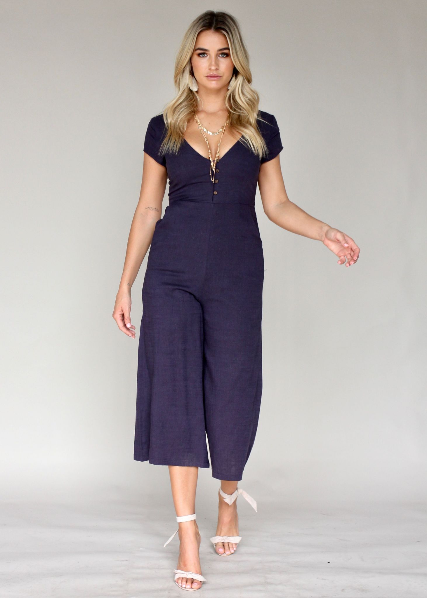 Open Skylight Pantsuit - Navy