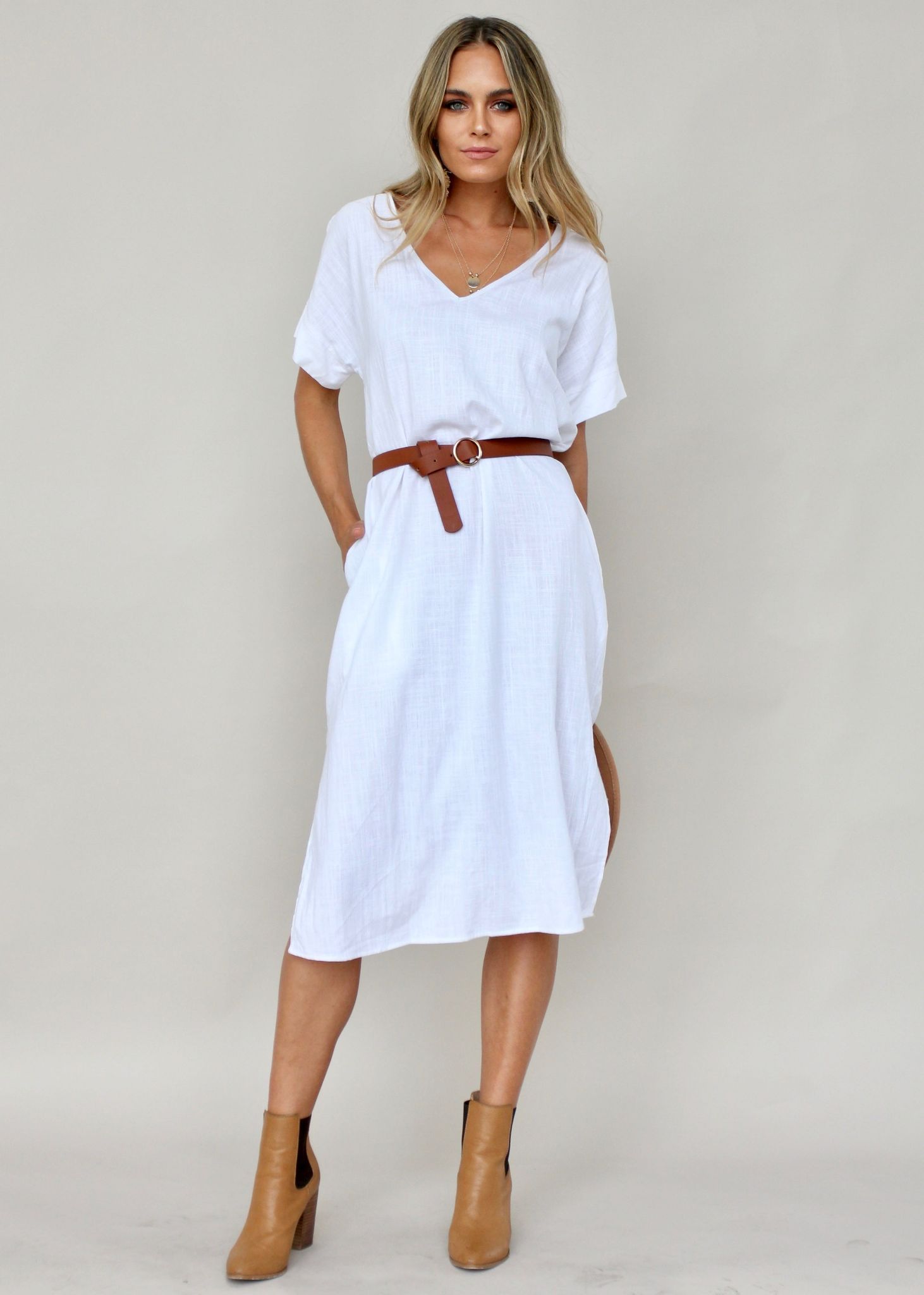 Get Right Midi Dress - White