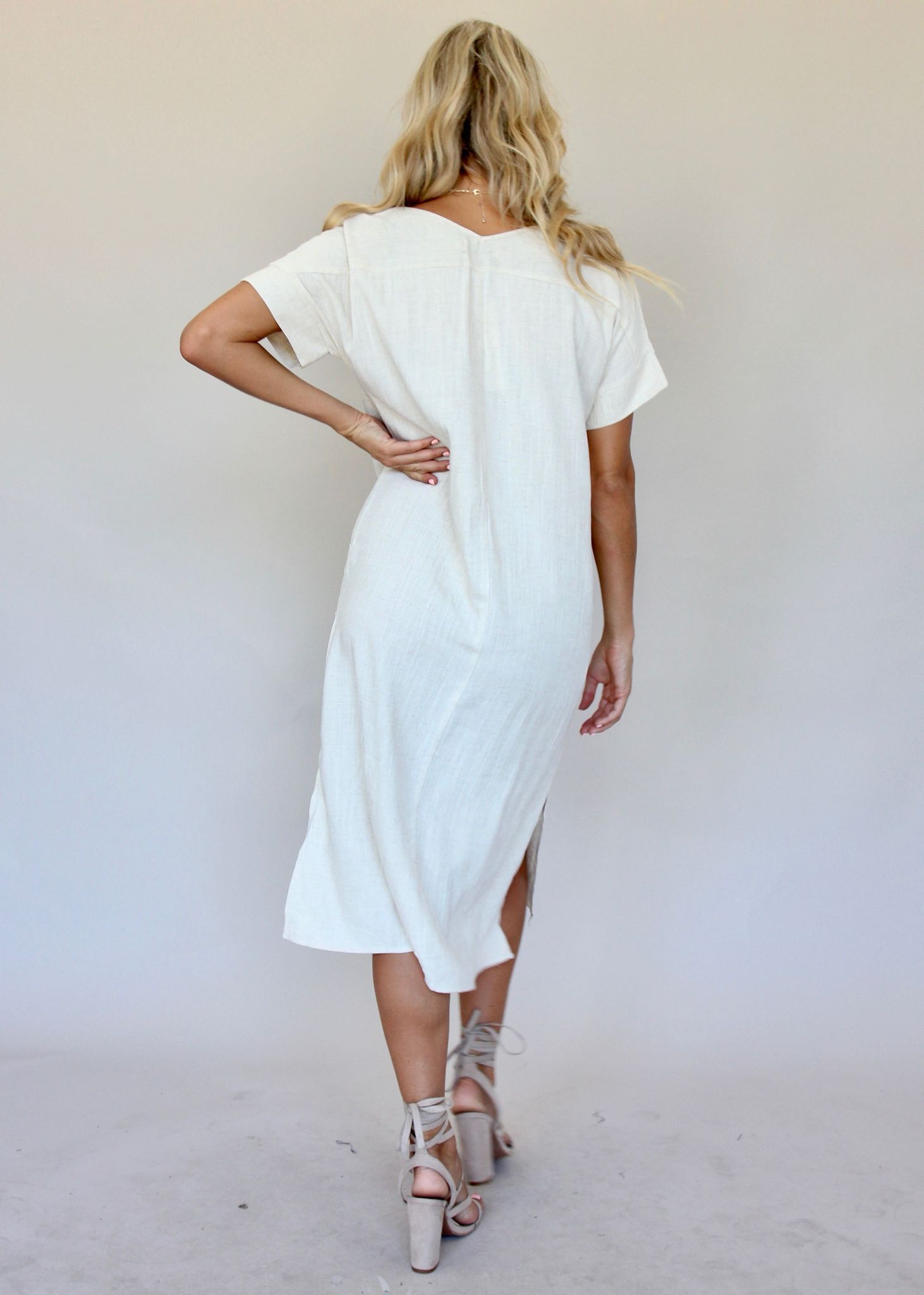 Get Right Midi Dress - Beige