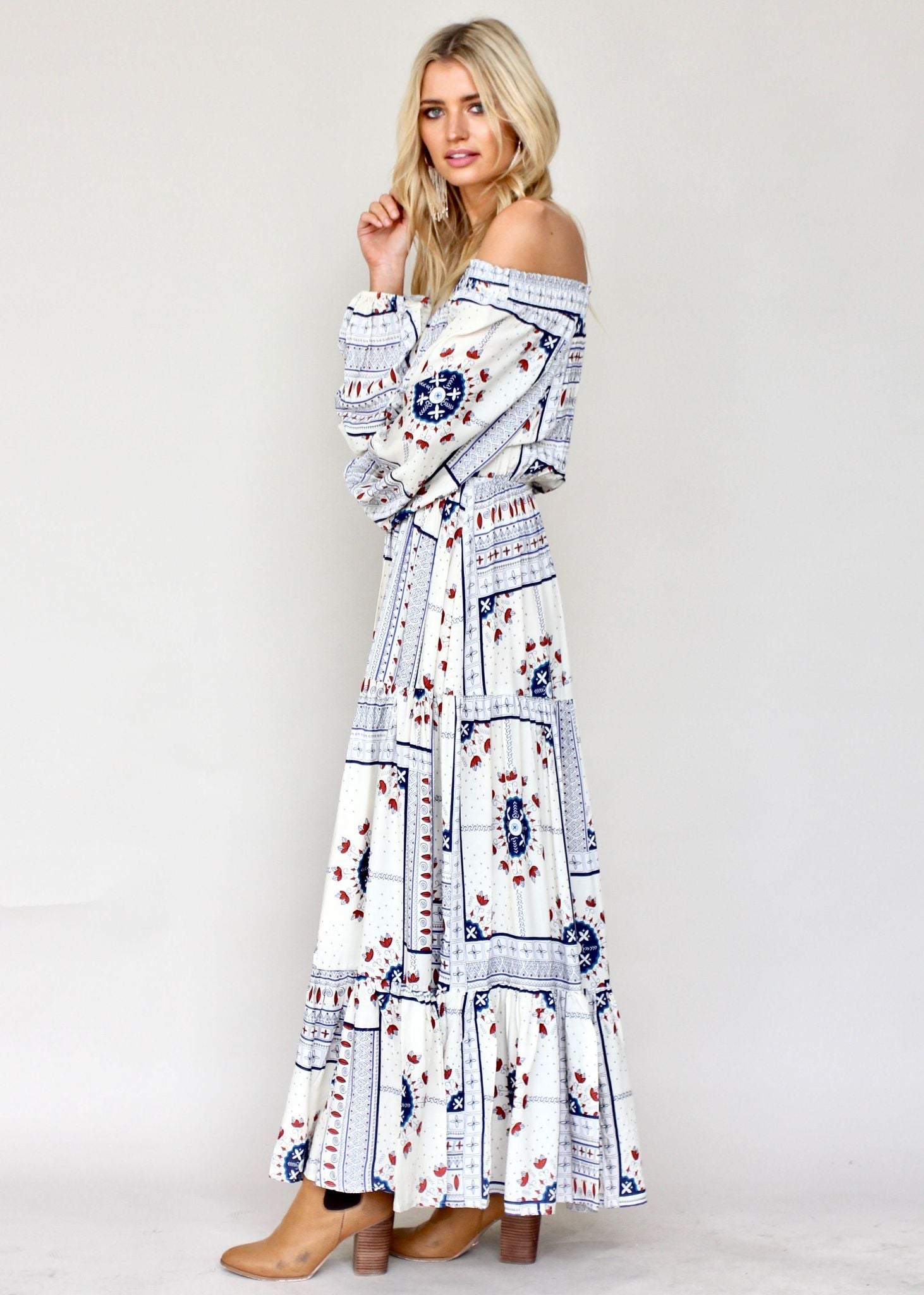 Allie Off Shoulder Maxi Dress - Bow and Arrow