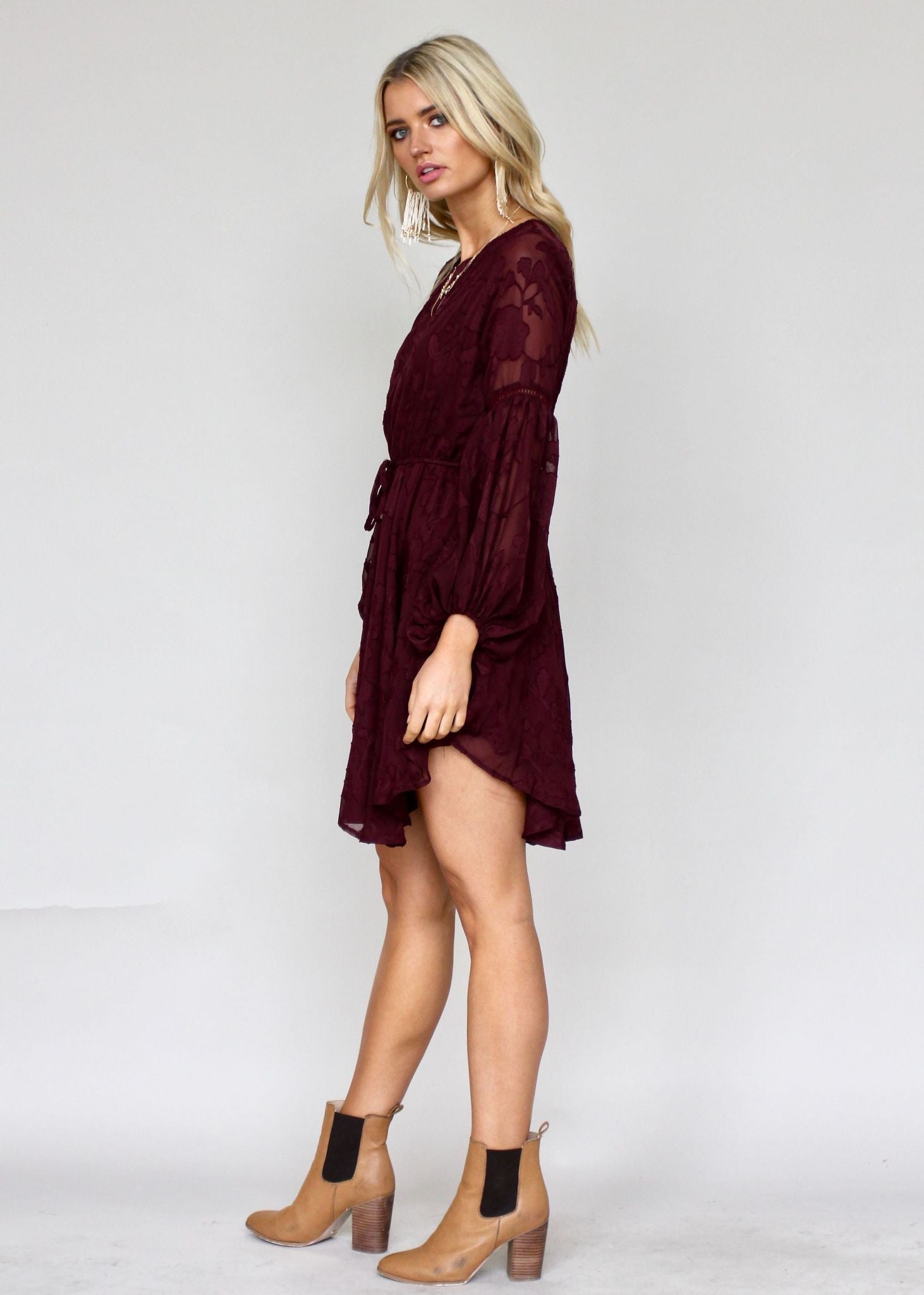 Rosita Swing Dress - Wine