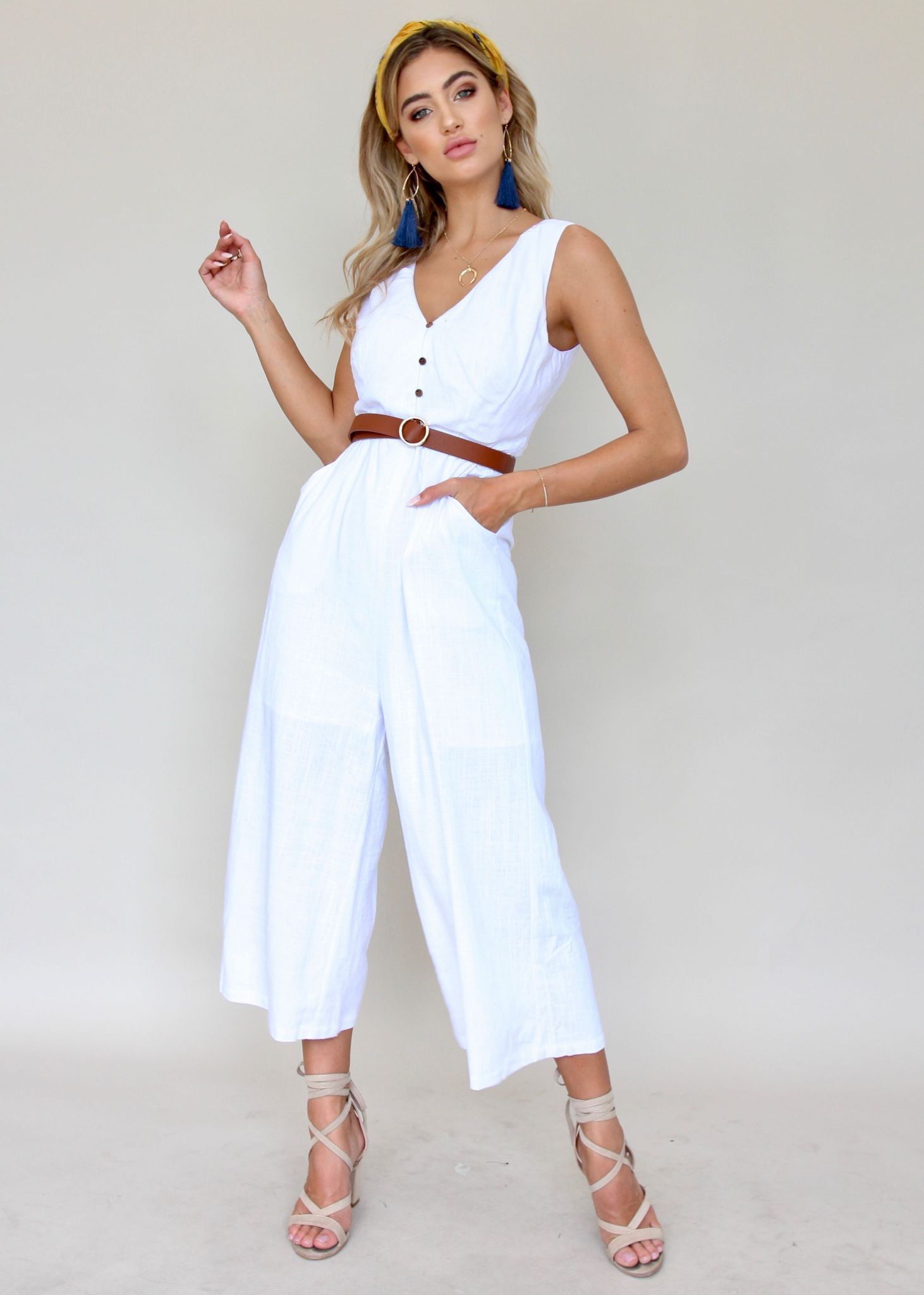 Daxton Pantsuit - White